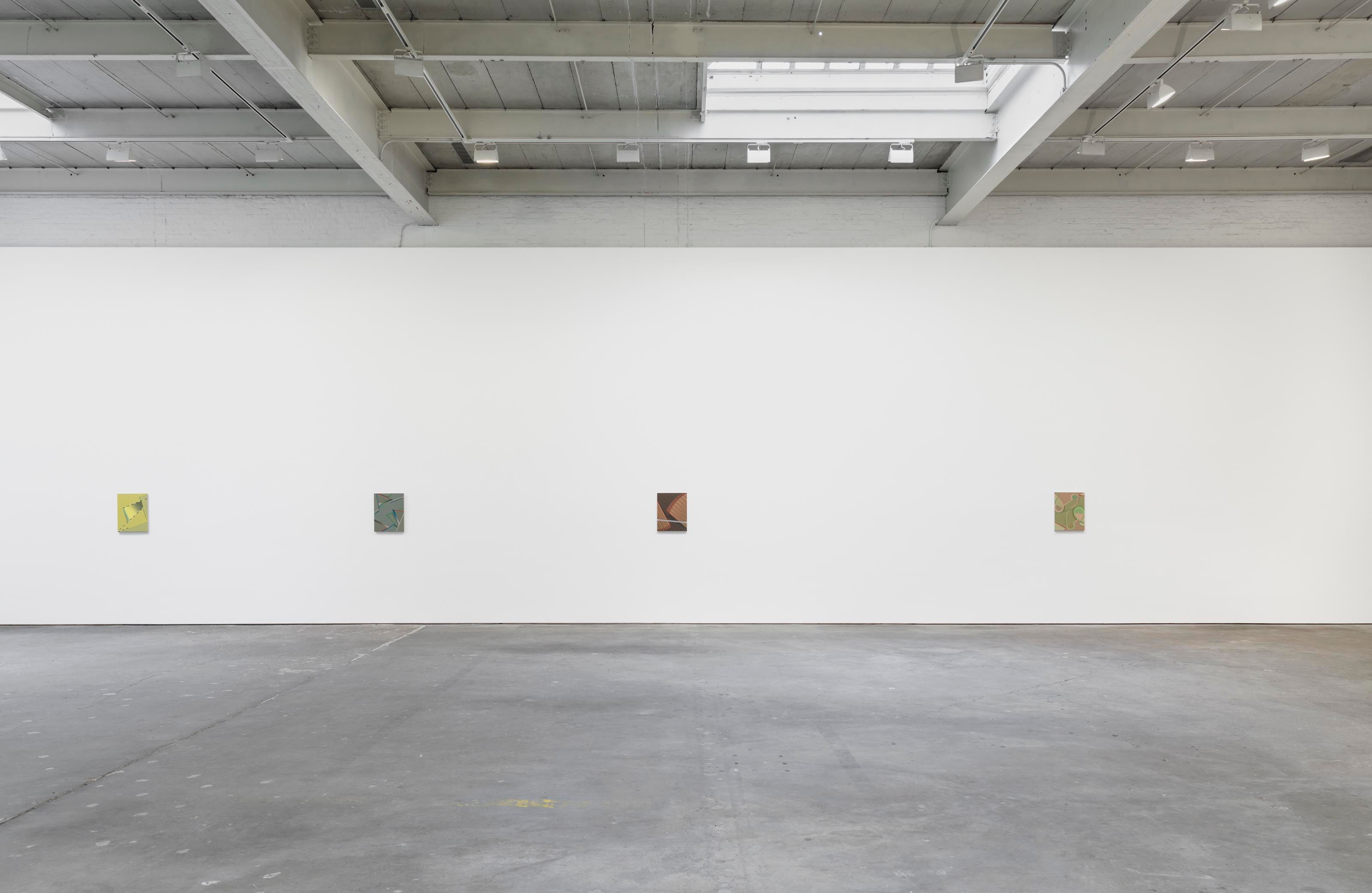 An installation view of the exhibition Tomma Abts, at David Zwirner New York, dated 2014.