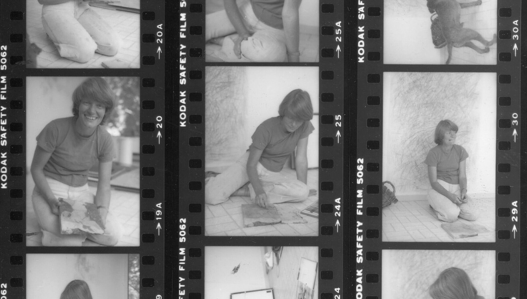An image of Merrill Wagner in her studio in Philadelphia, dated 2003. Copyright Merrill Wagner Studio