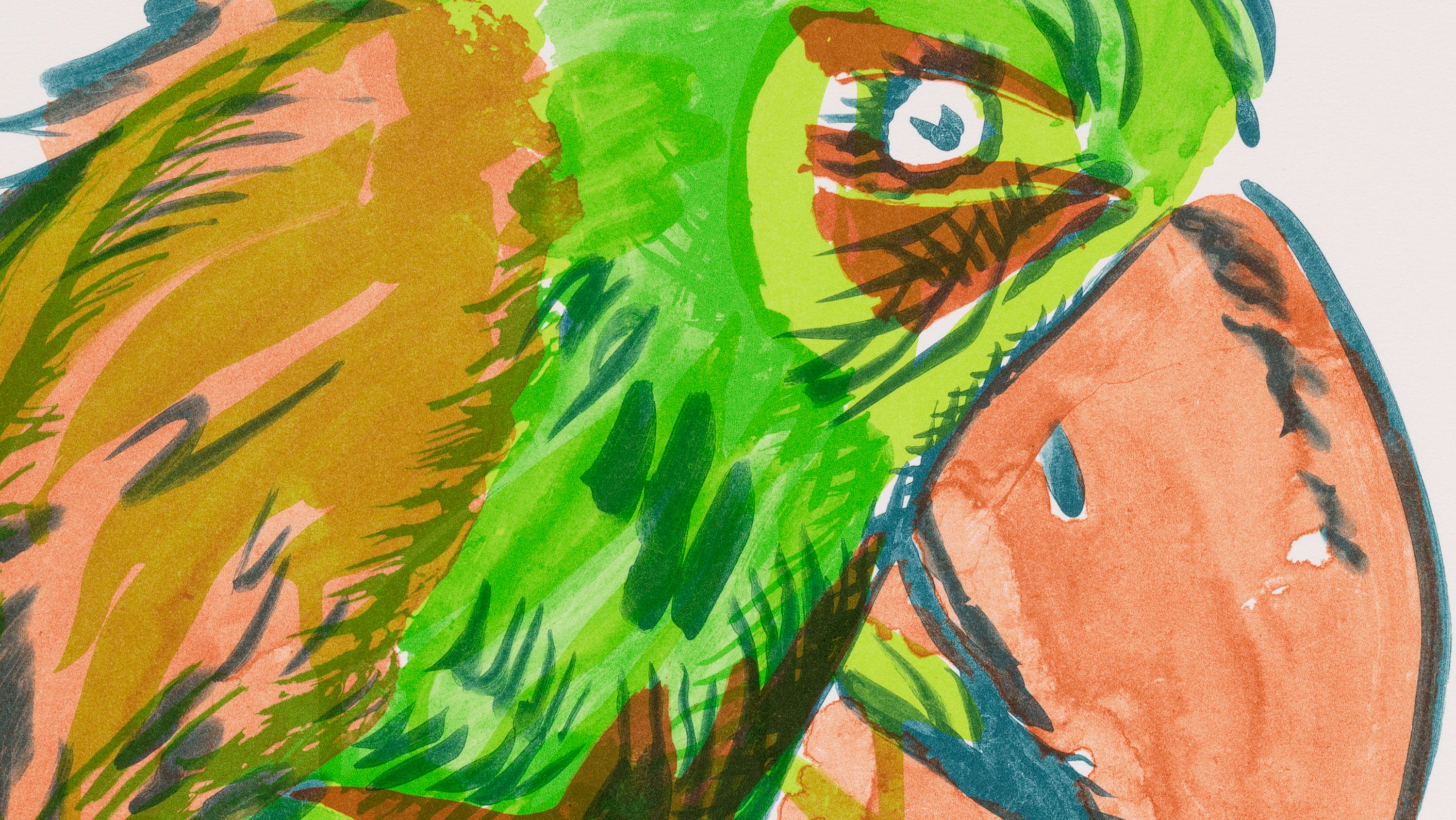 Detail of a work by Raymond Pettibon titled, "No Title (Fck All Y’All!)," dated 2022