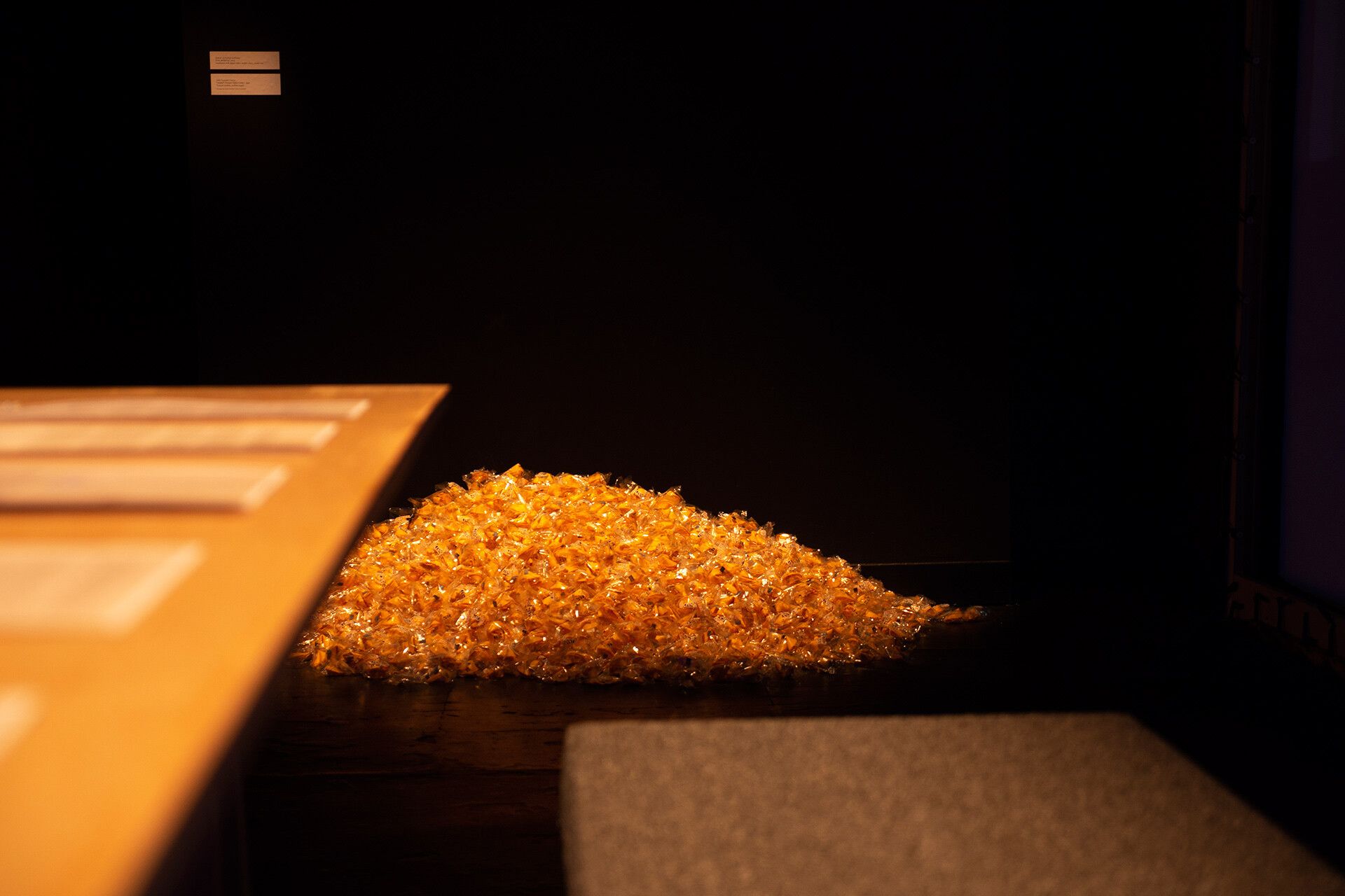 An artwork by Felix Gonzalez-Torres, called "Untitled" (Fortune Cookie Corner), dated 1990.