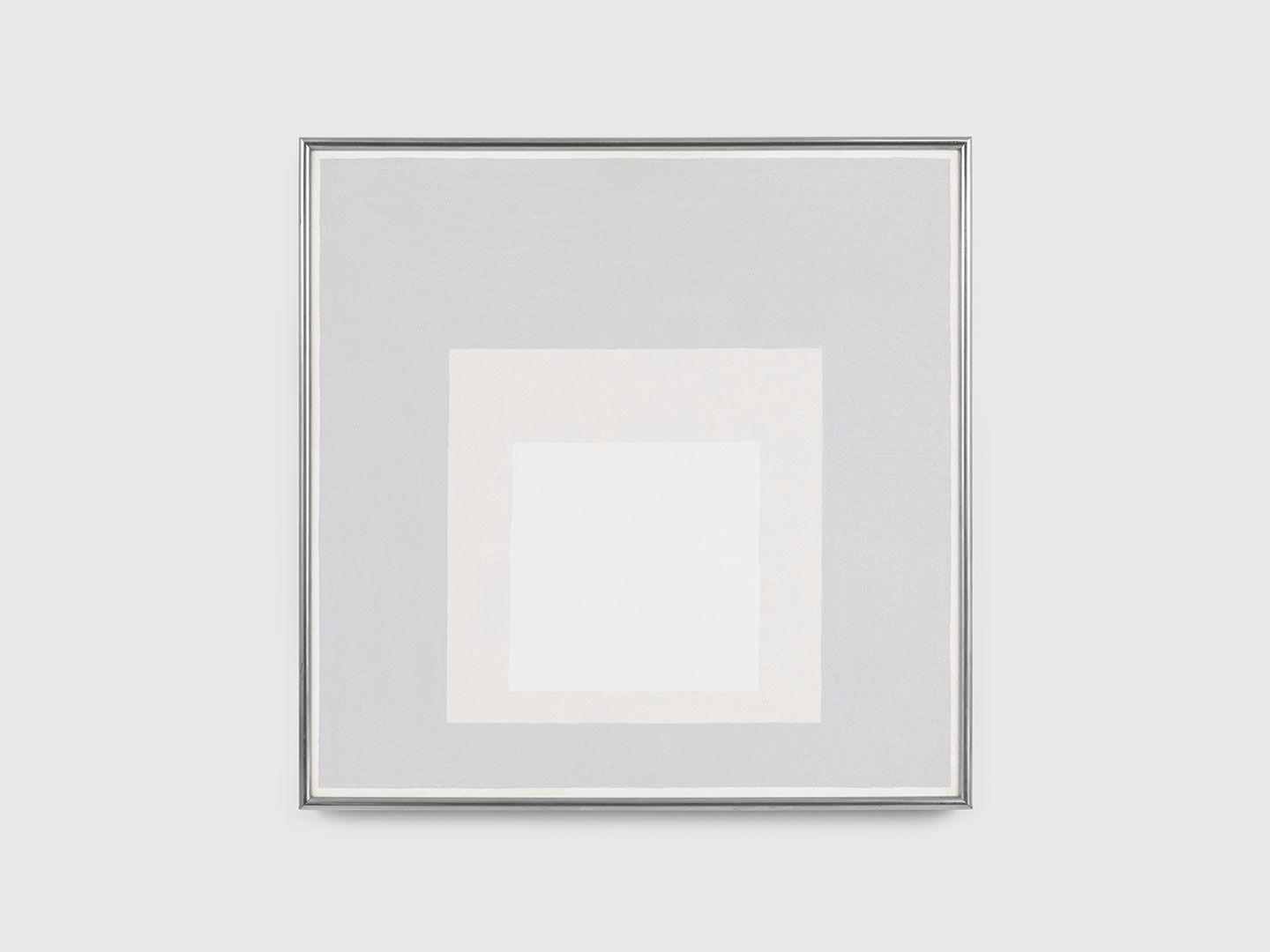 A painting by Josef Albers, titled Study for Homage to the Square: Lone Whites, dated 1963.