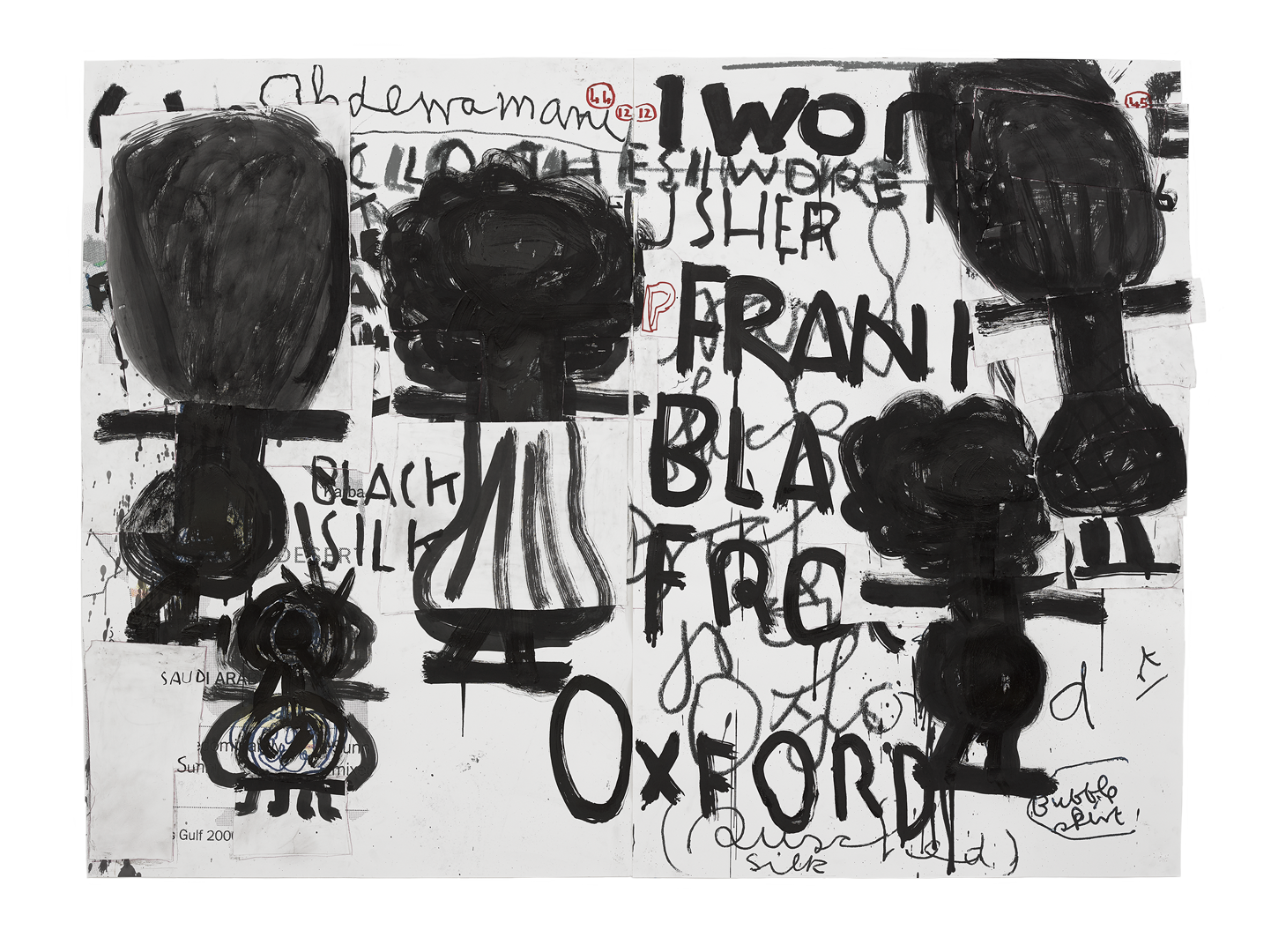 A print by Rose Wylie, titled Clothes I Wore #12, dated 2019