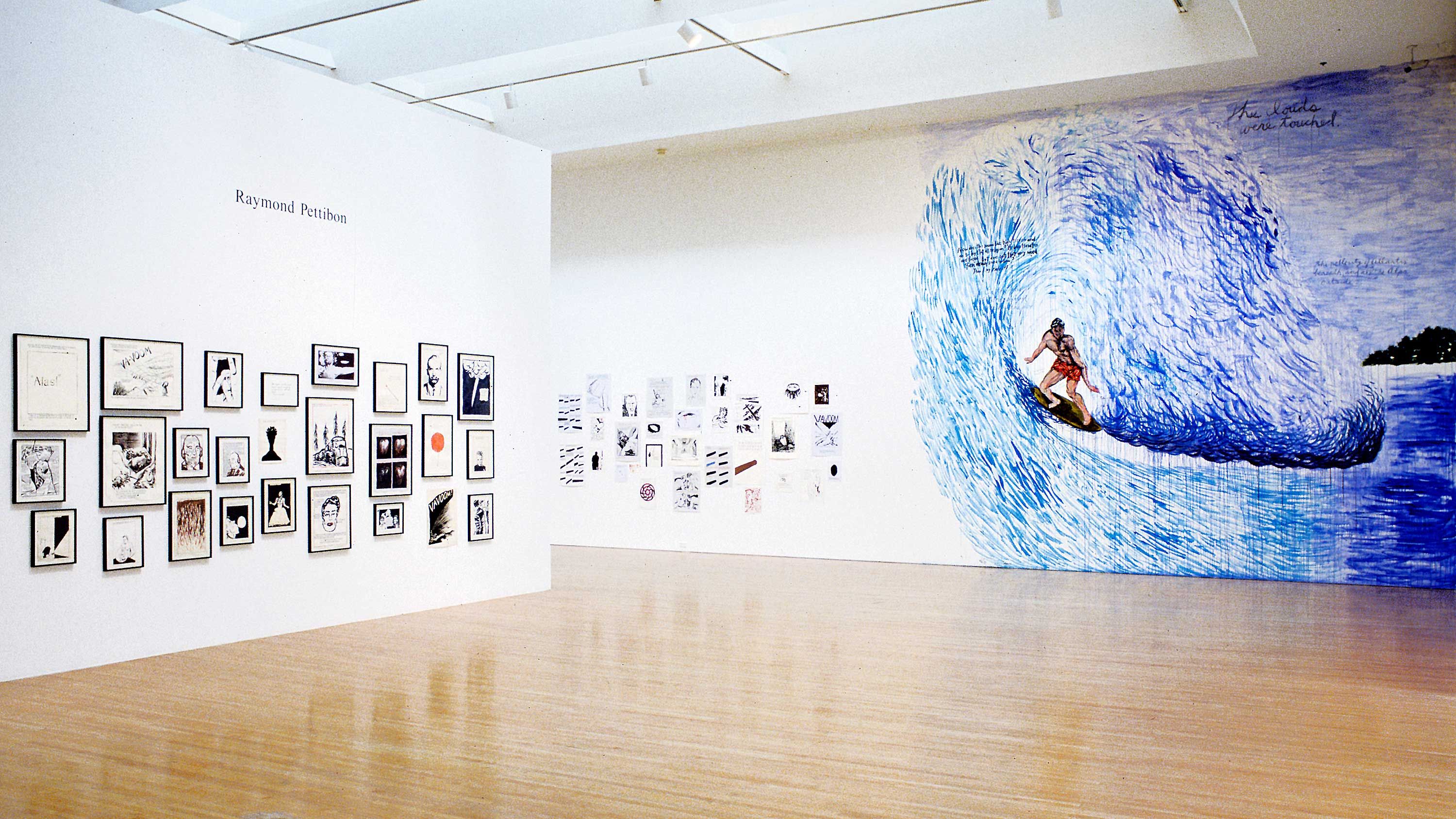 Installation view, Raymond Pettibon, Museum of Contemporary Art, Los Angeles, 1999