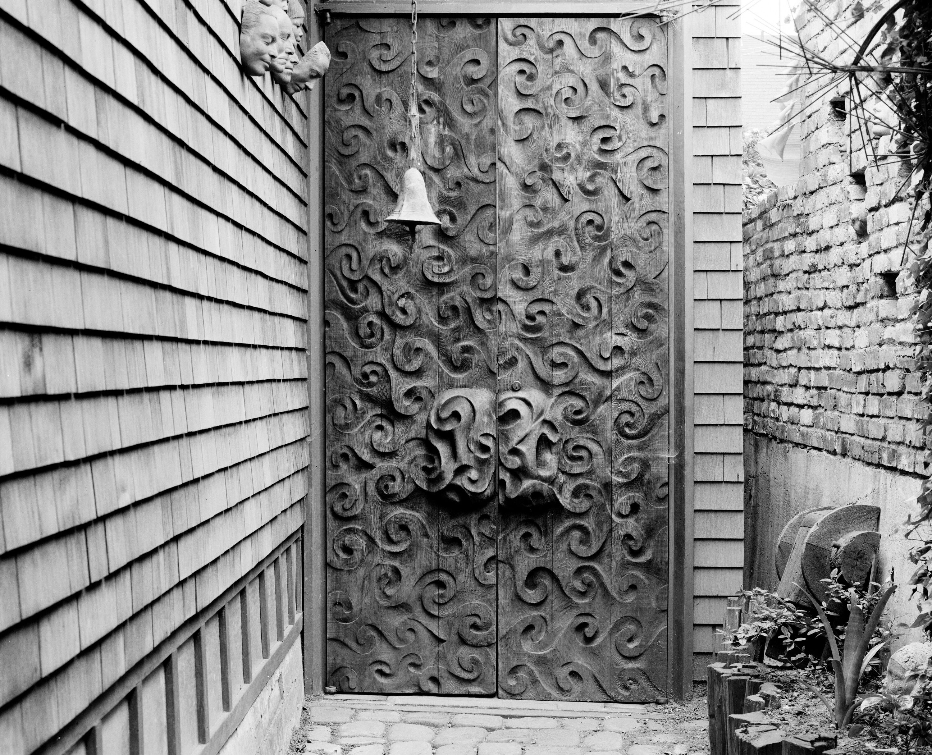 Ruth Asawa, Doors (S.528, Carved Redwood Doors for Asawa-Lanier Home in San Francisco, CA), 1961. Photo by Xavier Lanier.