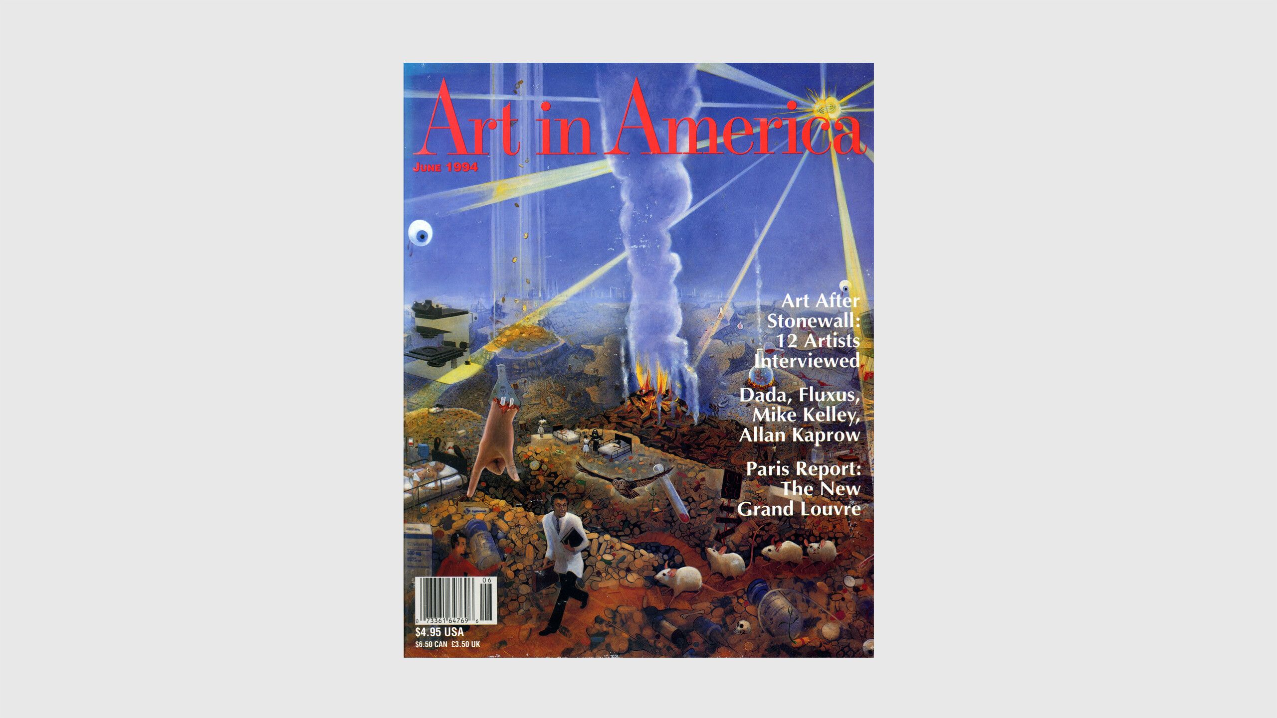 The cover of Art in America magazine featuring frank Moore's painting Wizard, made in 1994.