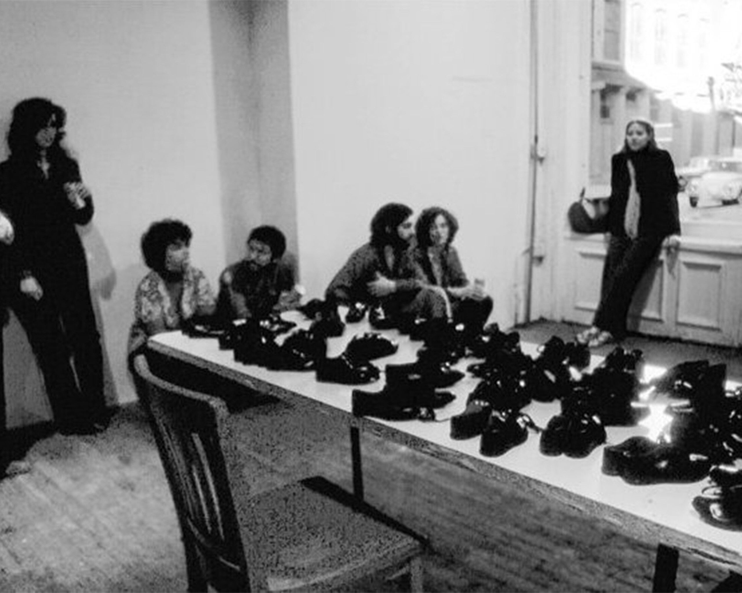 Sherrie Levine’s exhibition at 3 Mercer Gallery in 1977, where pairs of shoes sold out immediately.