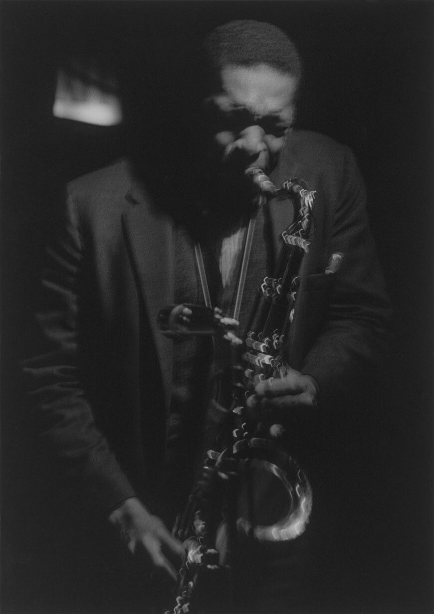 A silver gelatin print by Roy DeCarava, titled Coltrane #24, dated 1961.