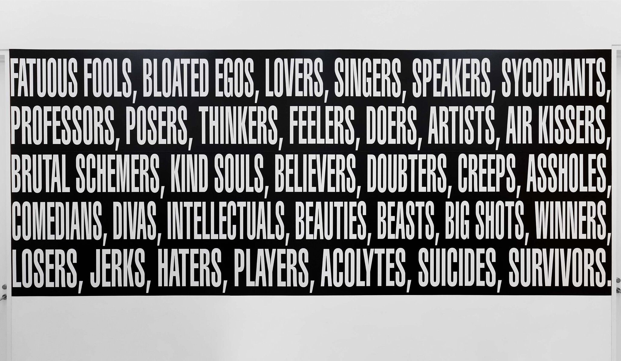 An image of an Installation view, titled Barbara Kruger, David Zwirner, New York, dated 2022