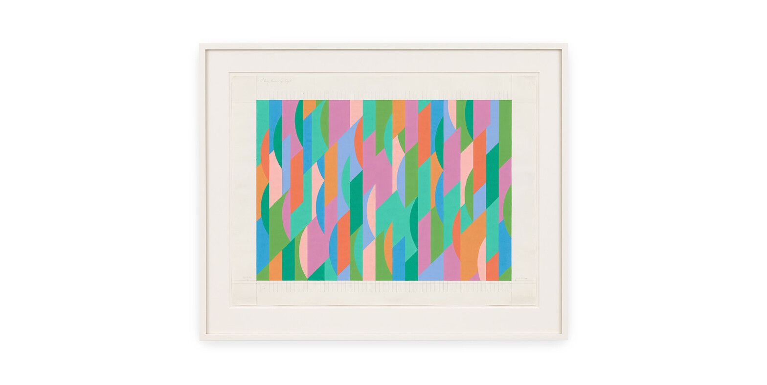 An artwork by Bridget Riley, titled 10th Aug Revision of July 8, dated 1997.