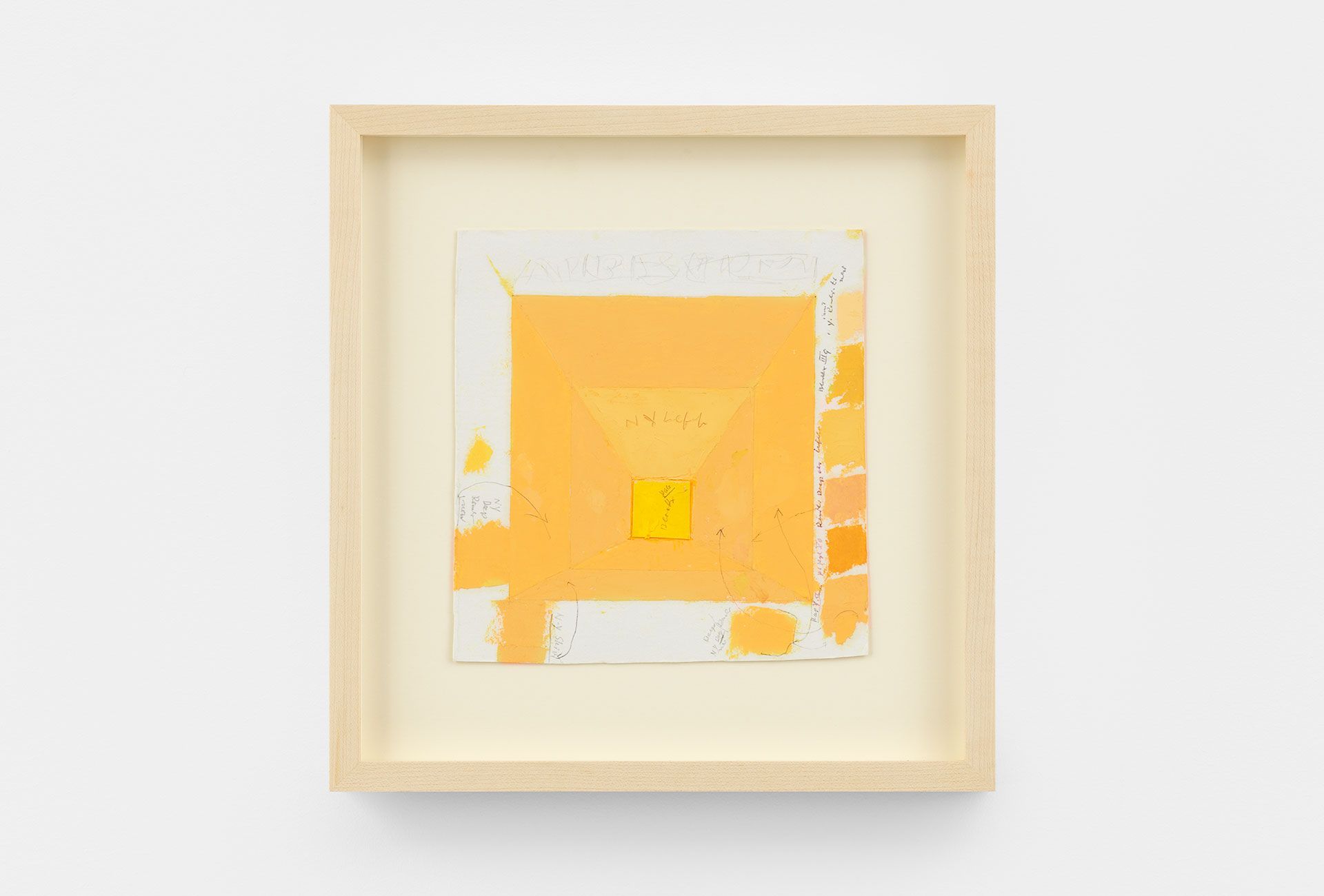 An undated work on paper by Josef Albers titled Color study for a Mitered Square.