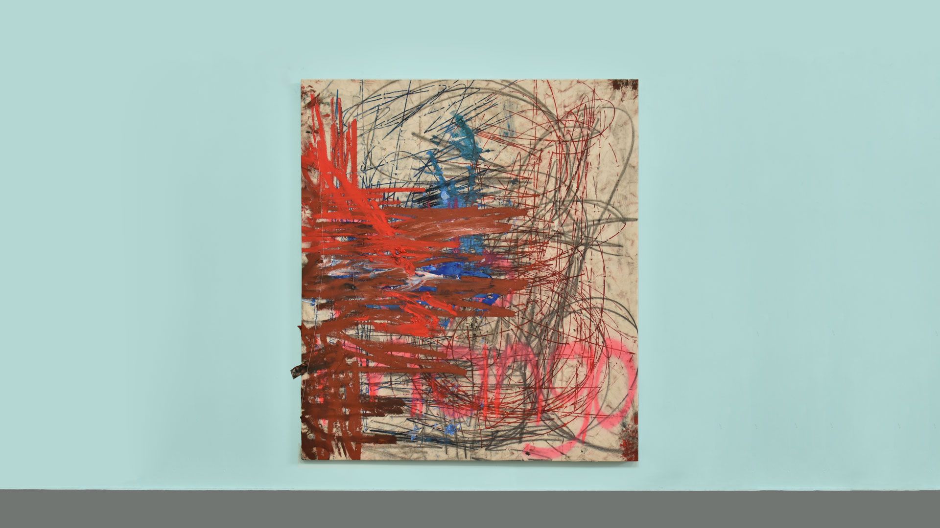 A painting by Oscar Murillo, titled (untitled) ethics & aesthetics, dated 2020