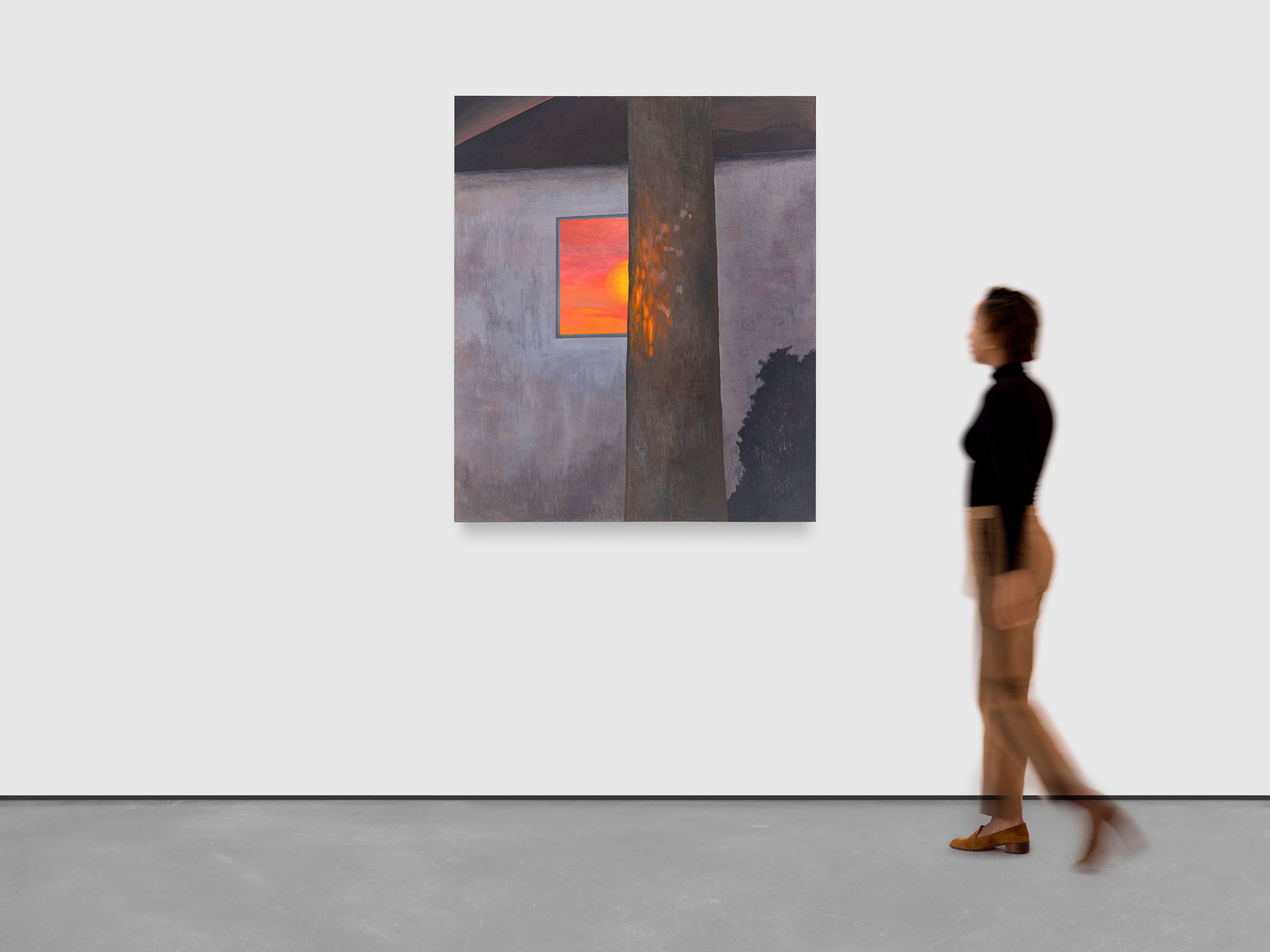 A painting by Prae Pupityastaporn, titled Backroom, dated 2025.