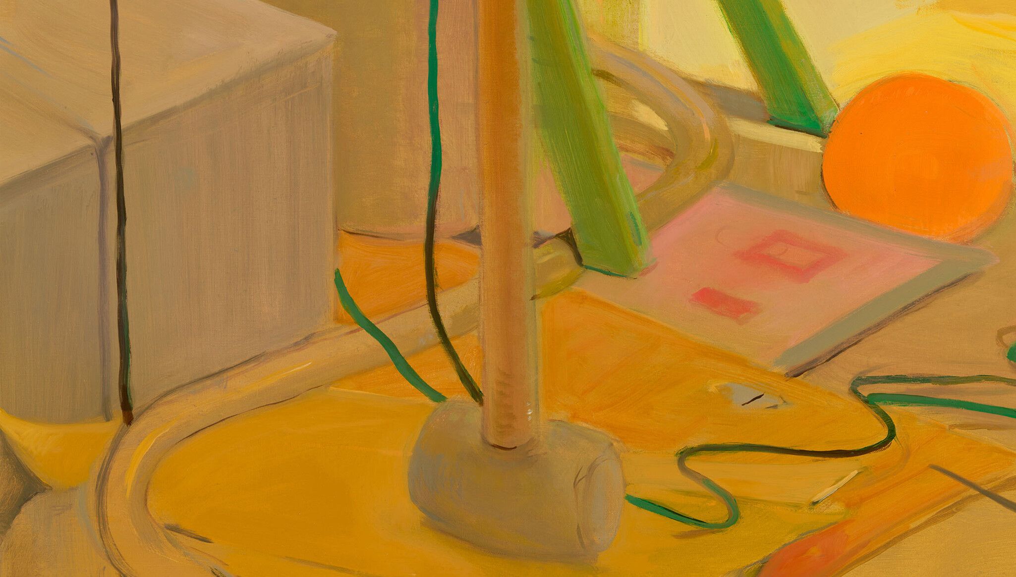 A detail of an artwork by Lisa Yuskavage, titled Rendez-vous (boschmademedoit), dated 2023
