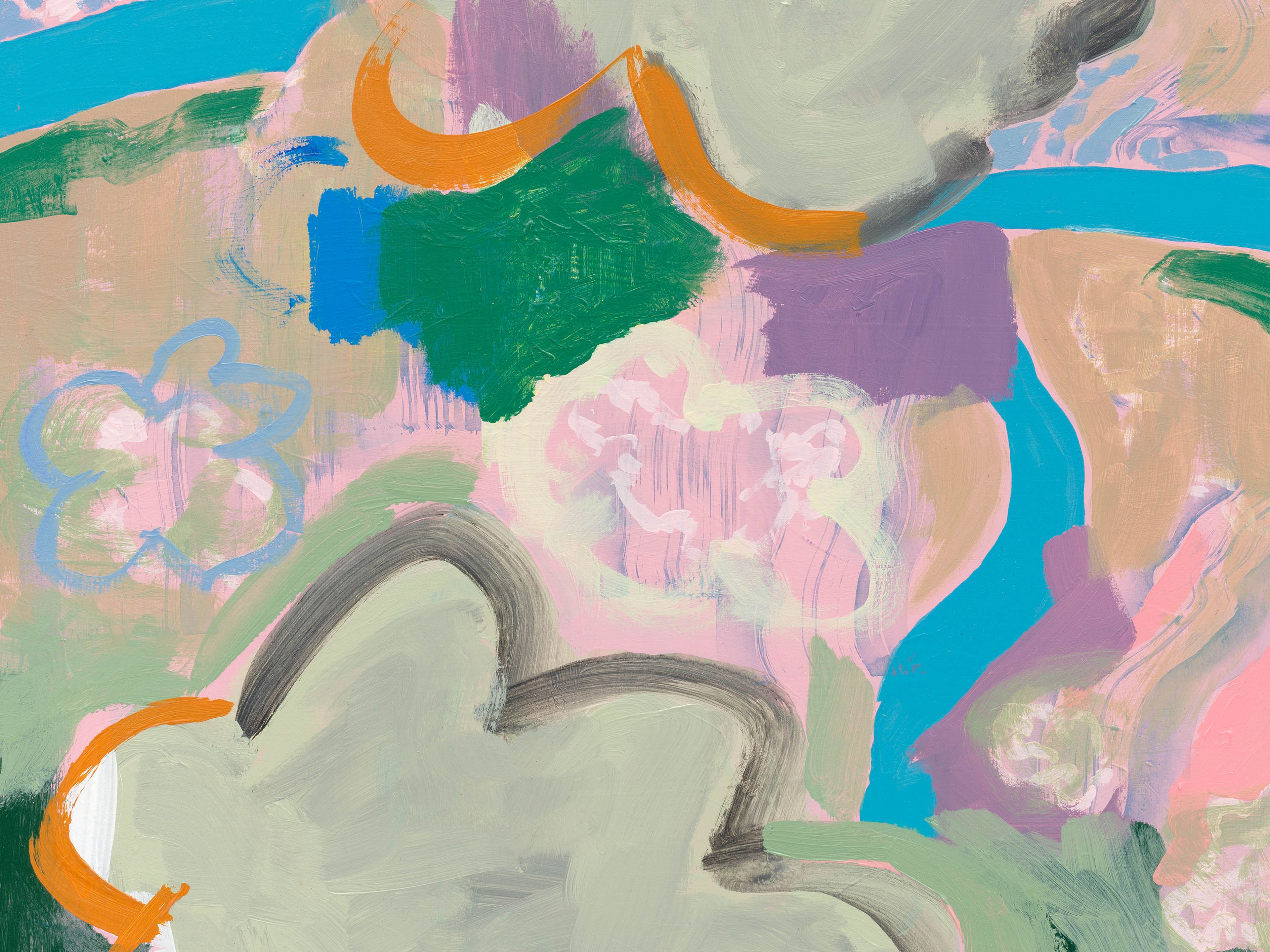A detail from a painting by EJ Hill, titled Canary After the Mine, dated 2025.