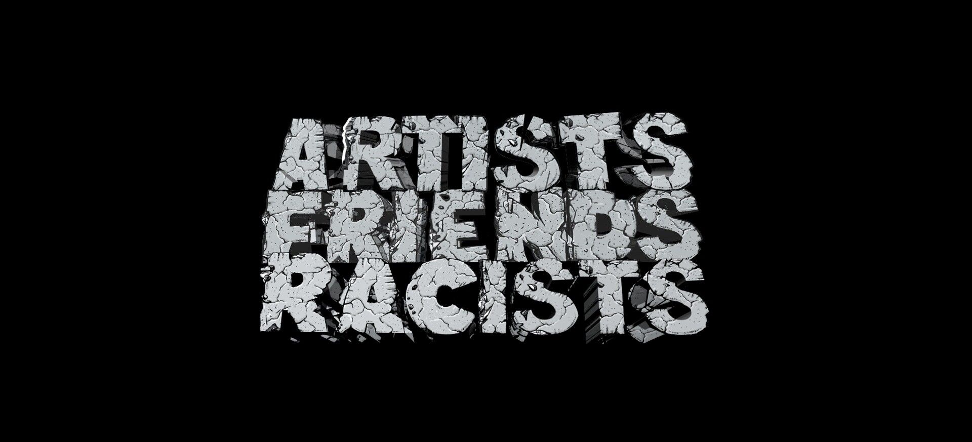 A still from Jordan Wolfson, ARTISTS FRIENDS RACISTS, dated 2019–2020.