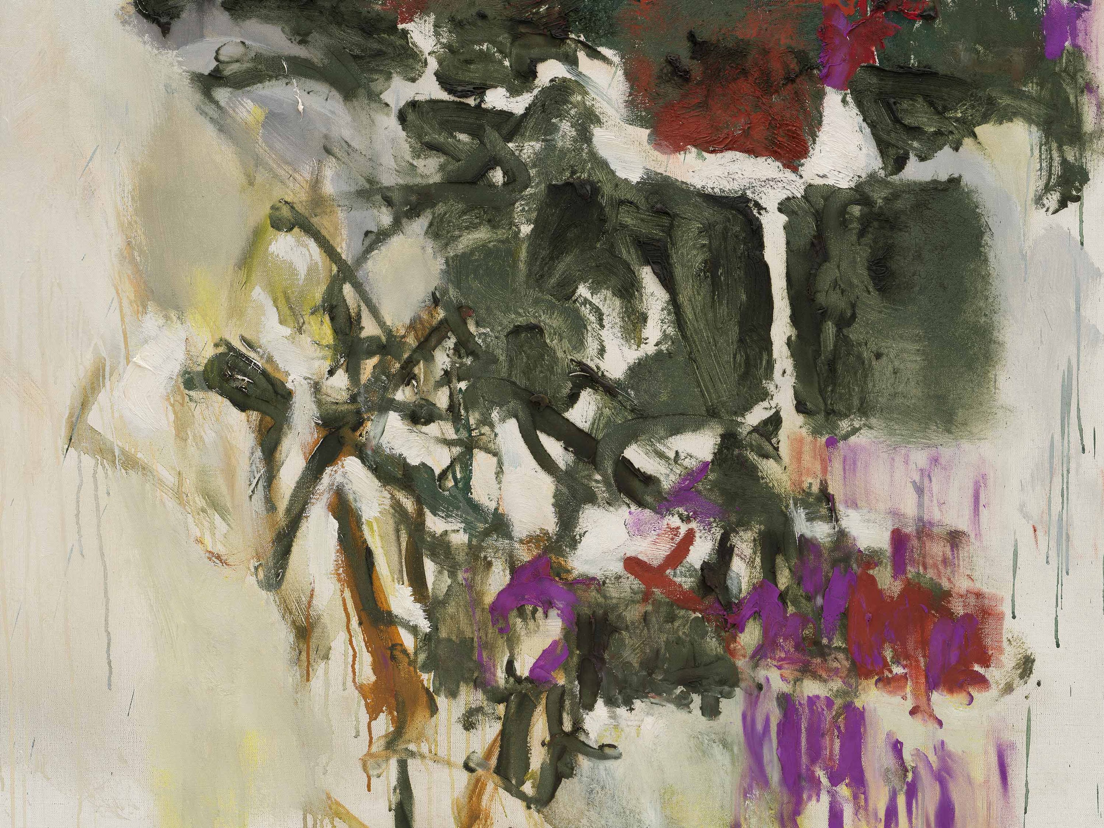 A detail from an untitled painting by Joan Mitchell, dated circa 1965.