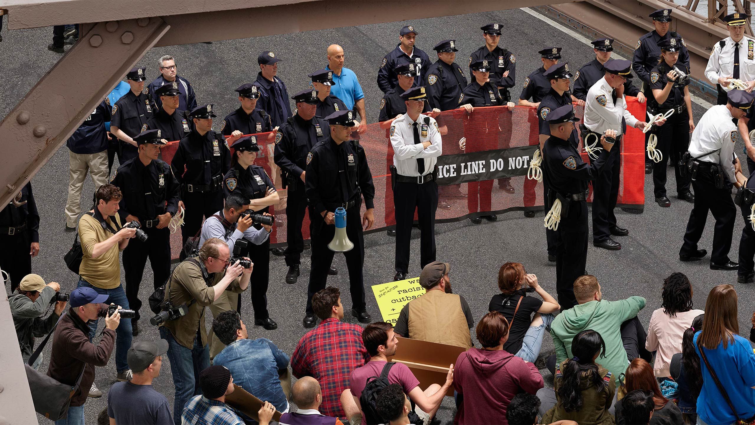 A detail of a photograph by Stan Douglas, titled New York City, 2011-10-01, dated 2021