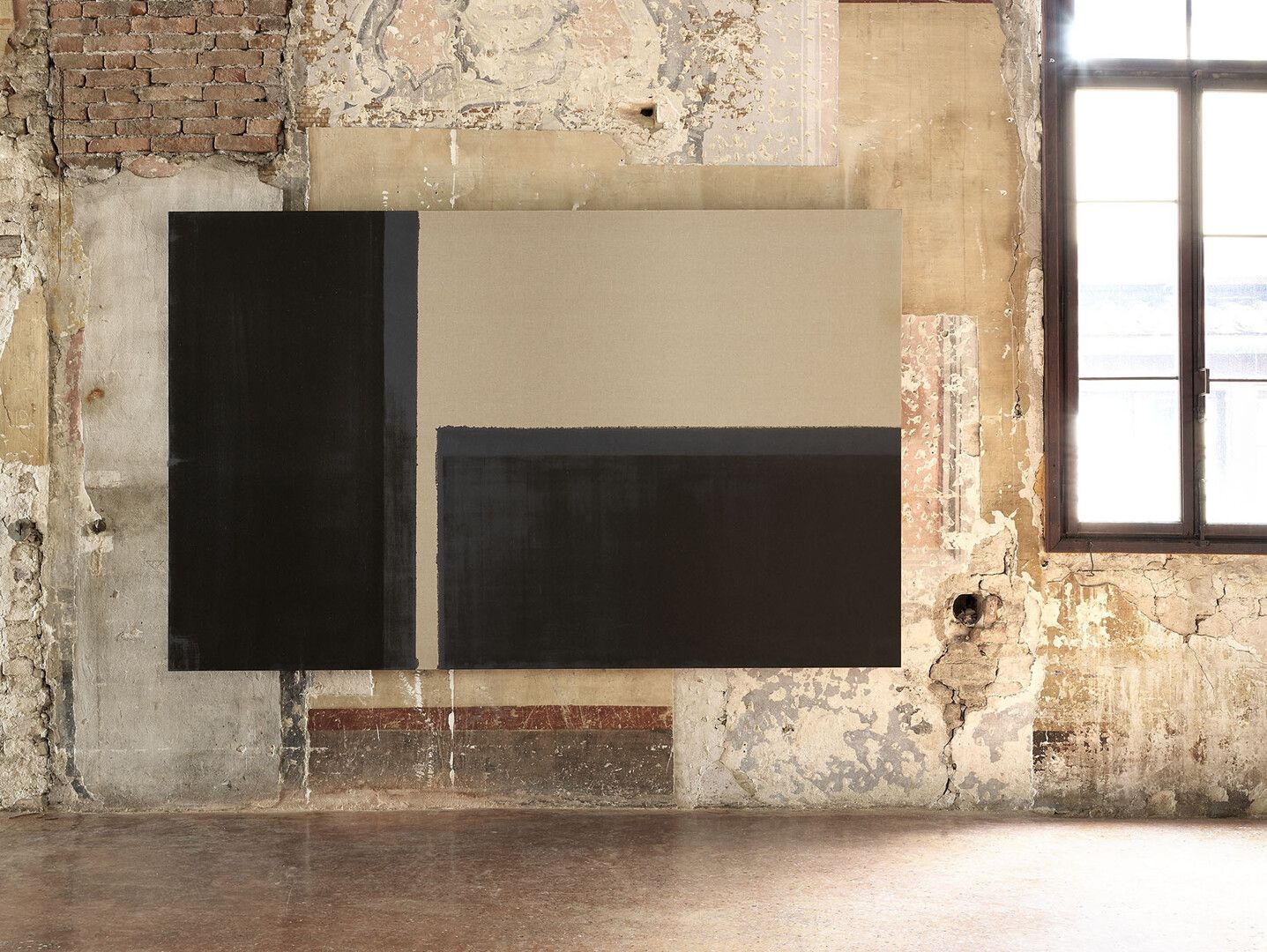An installation view of the exhibition Yun Hyong-Keun: A Retrospective at Palazzo Fortuny, Venice, Italy, dated 2019