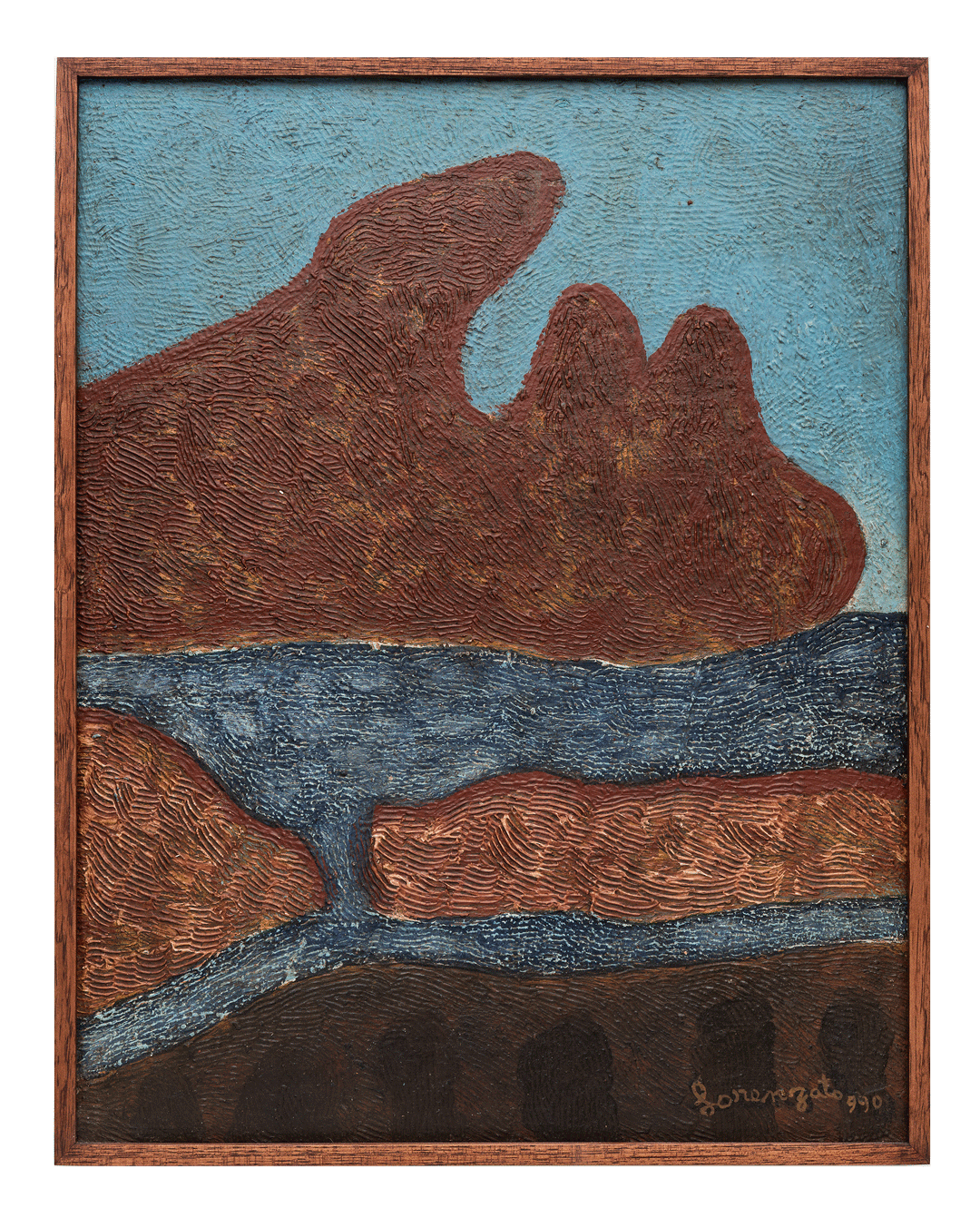 A painting by Amadeo Luciano Lorenzato, titled Sem título, translated as Untitled, dated 1990.