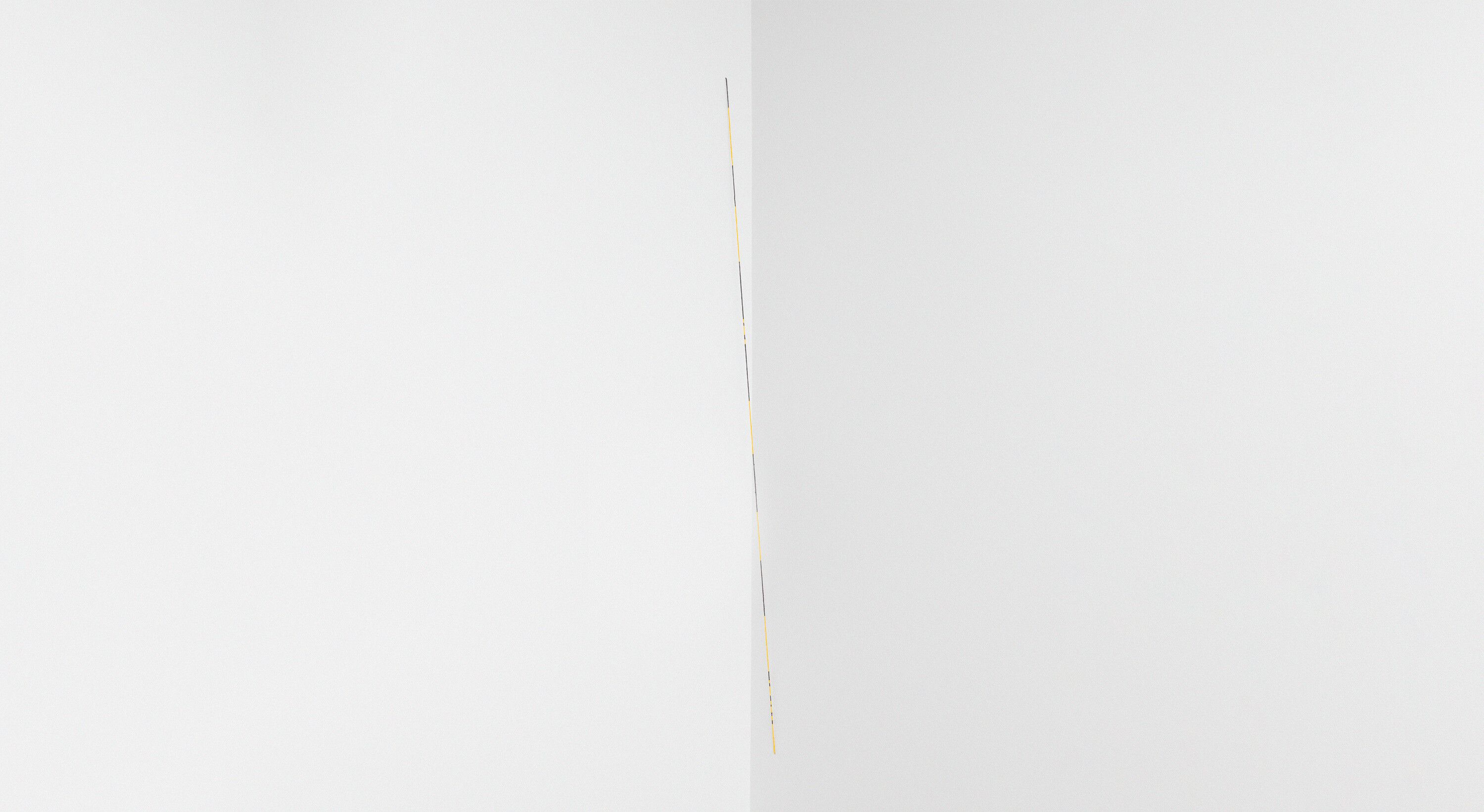 A sculptural installation by Fred Sandback, titled Untitled (Broken Line), dated 1989.
