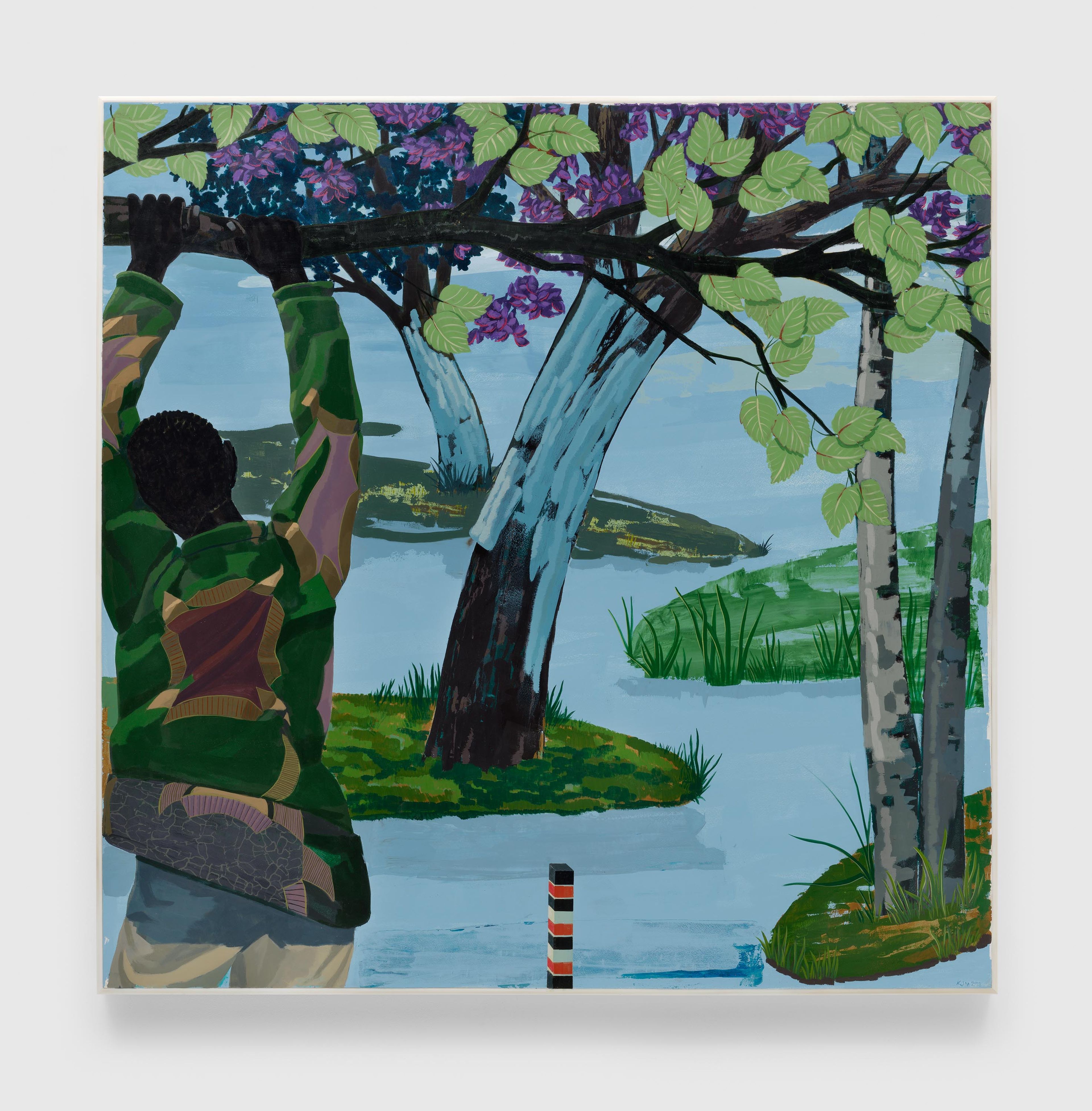 A painting by Kerry James Marshall, titled Untitled (Landscape), dated 2018.