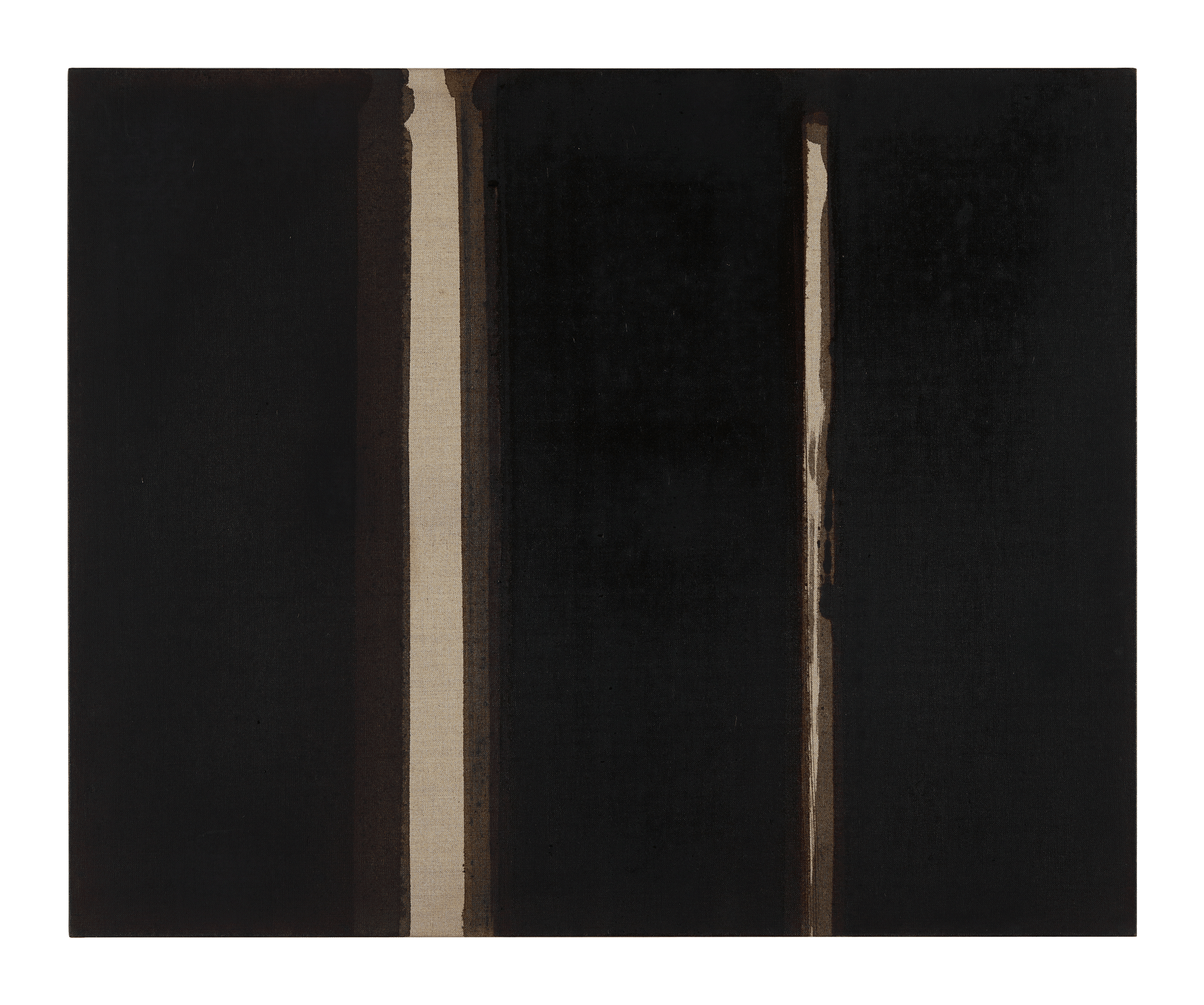 A painting by Yun Hyong-keun, titled Burnt Umber & Ultramarine, dated 1992.