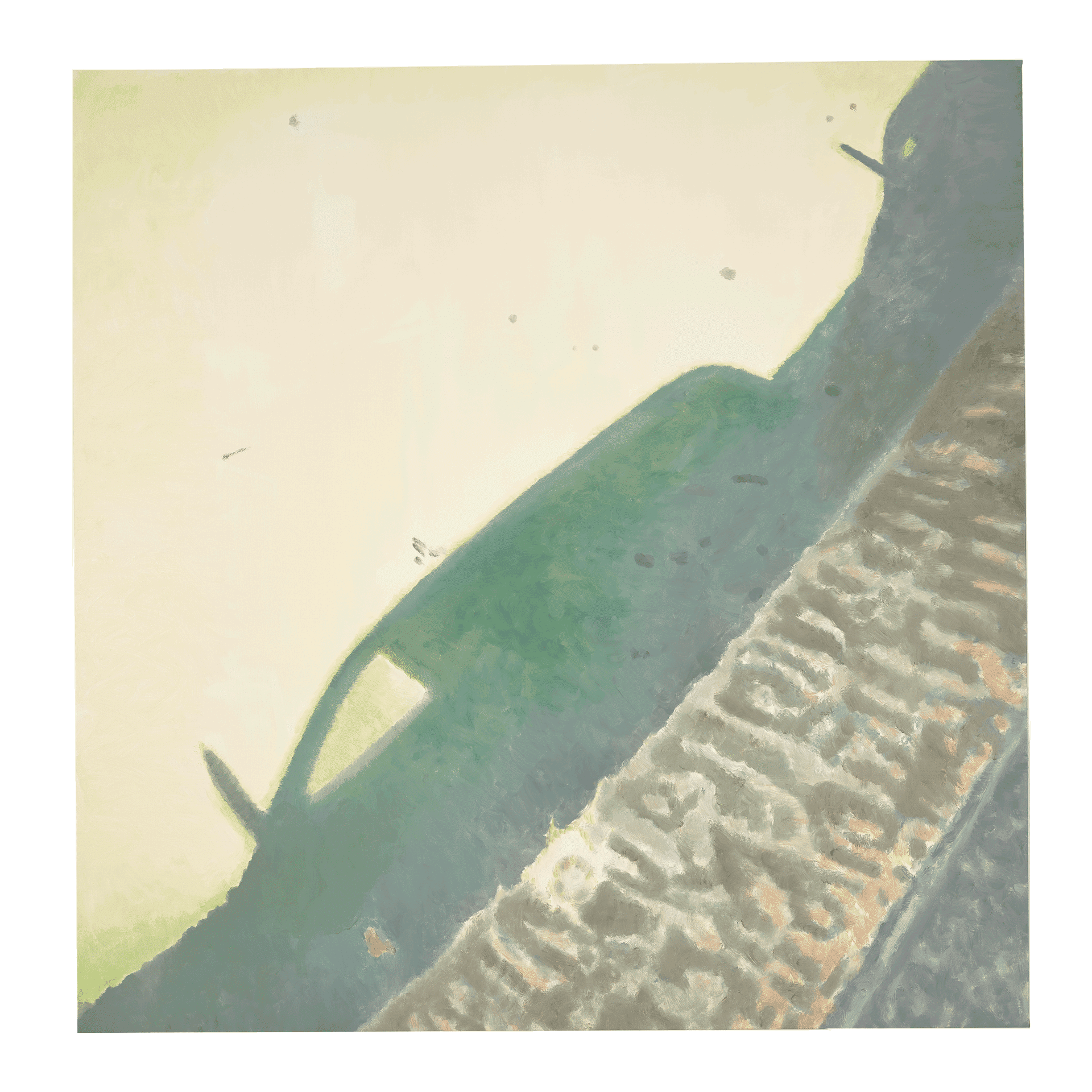 A painting by Luc Tuymans, titled Murky Water III, dated 2015.
