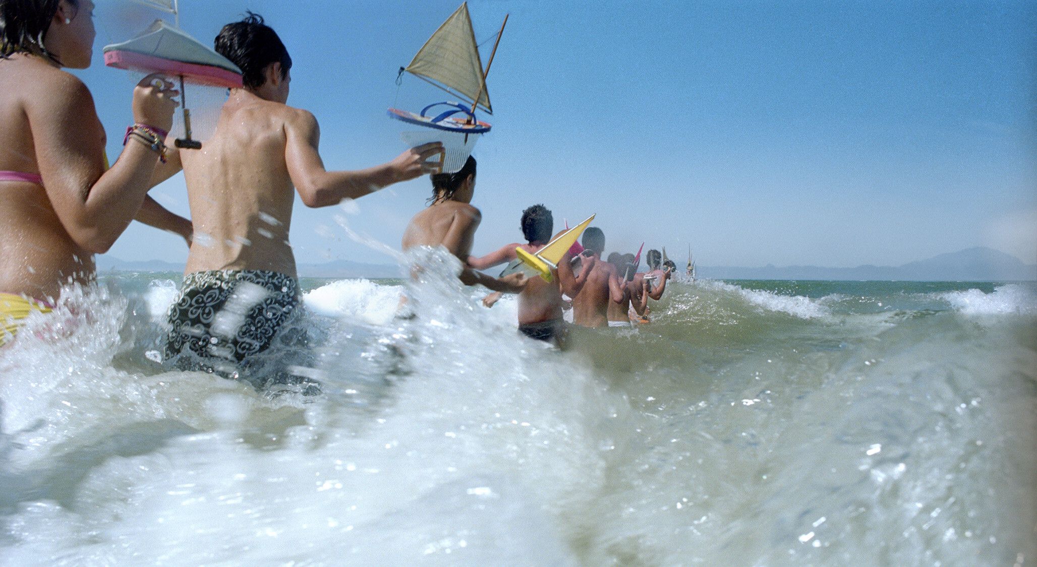 Photo documentation of Francis Alÿs's project titled Don’t Cross the Bridge Before You Get to the River.