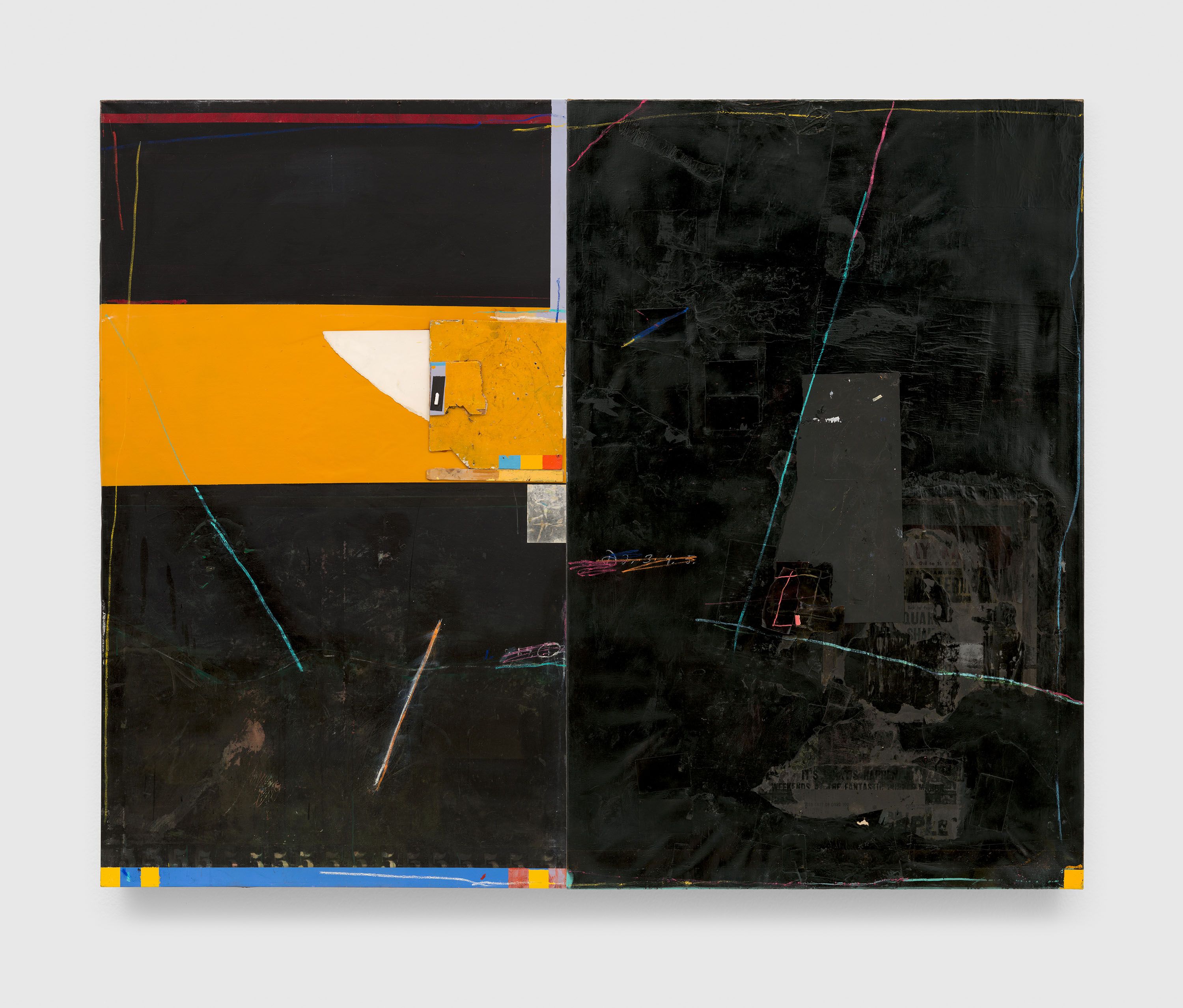 A painting by Raymond Saunders, titled Walls I Have Known II, dated 1983.