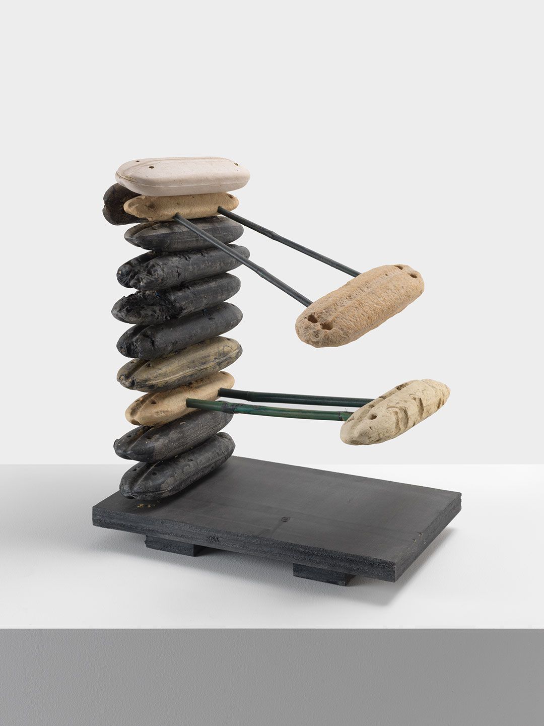 A mixed media sculpture by Al Taylor, titled Waxed, dated 1998. 