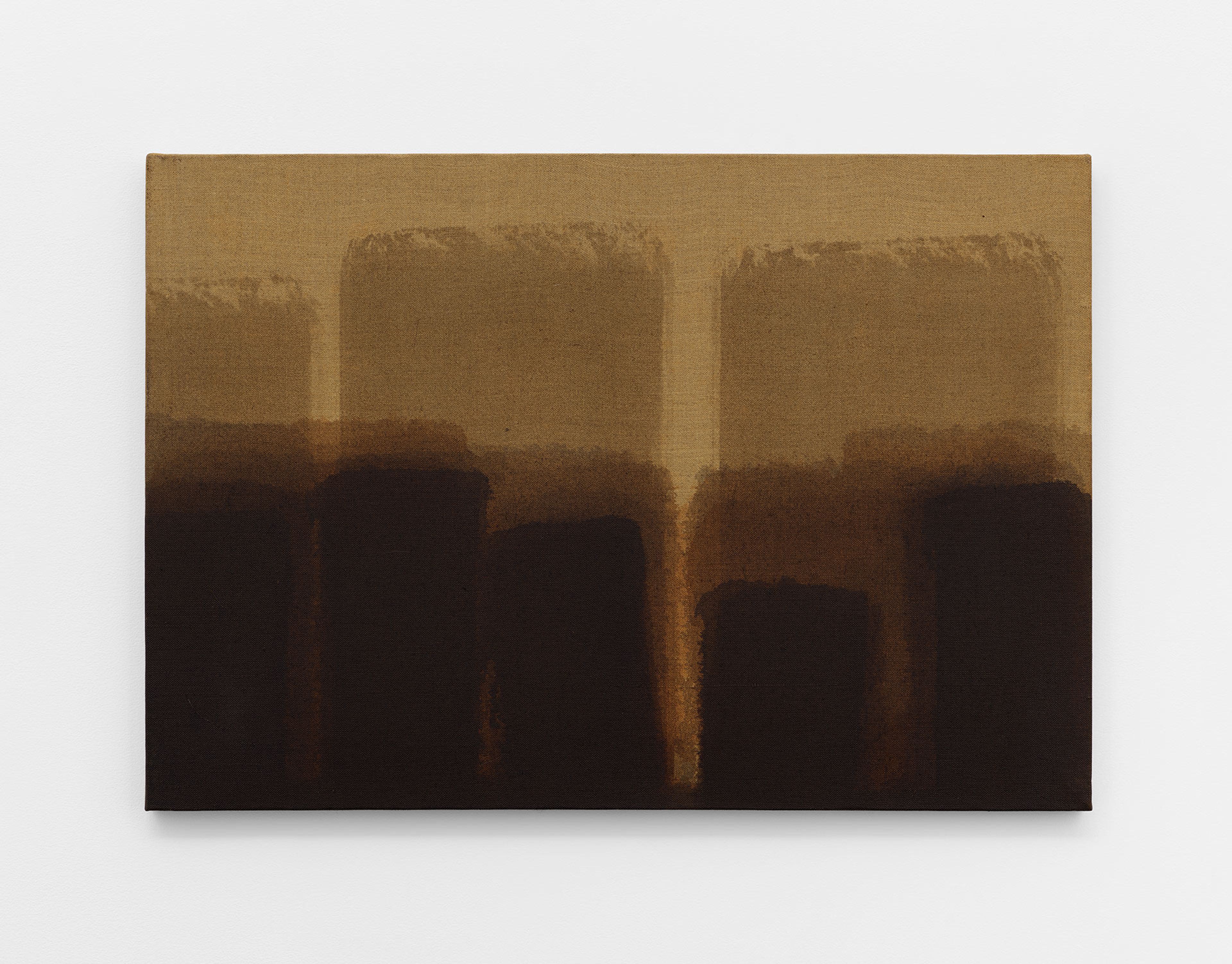 A painting by Yun Hyong-keun, titled Burnt Umber & Ultramarine, dated 1984.