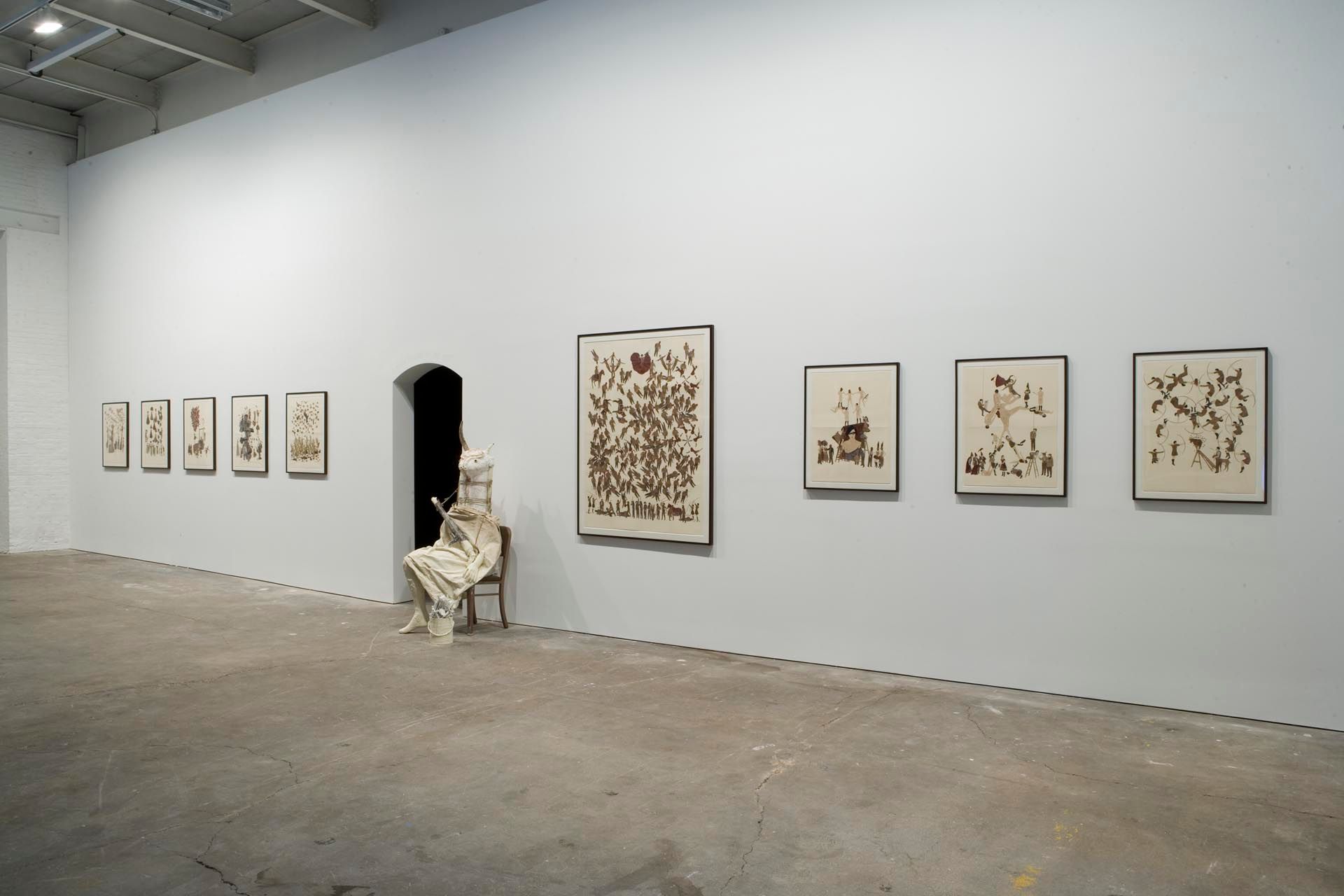 Installation view of the exhibition, Even the Ghost of the Past, at David Zwirner in New York, dated 2008.
