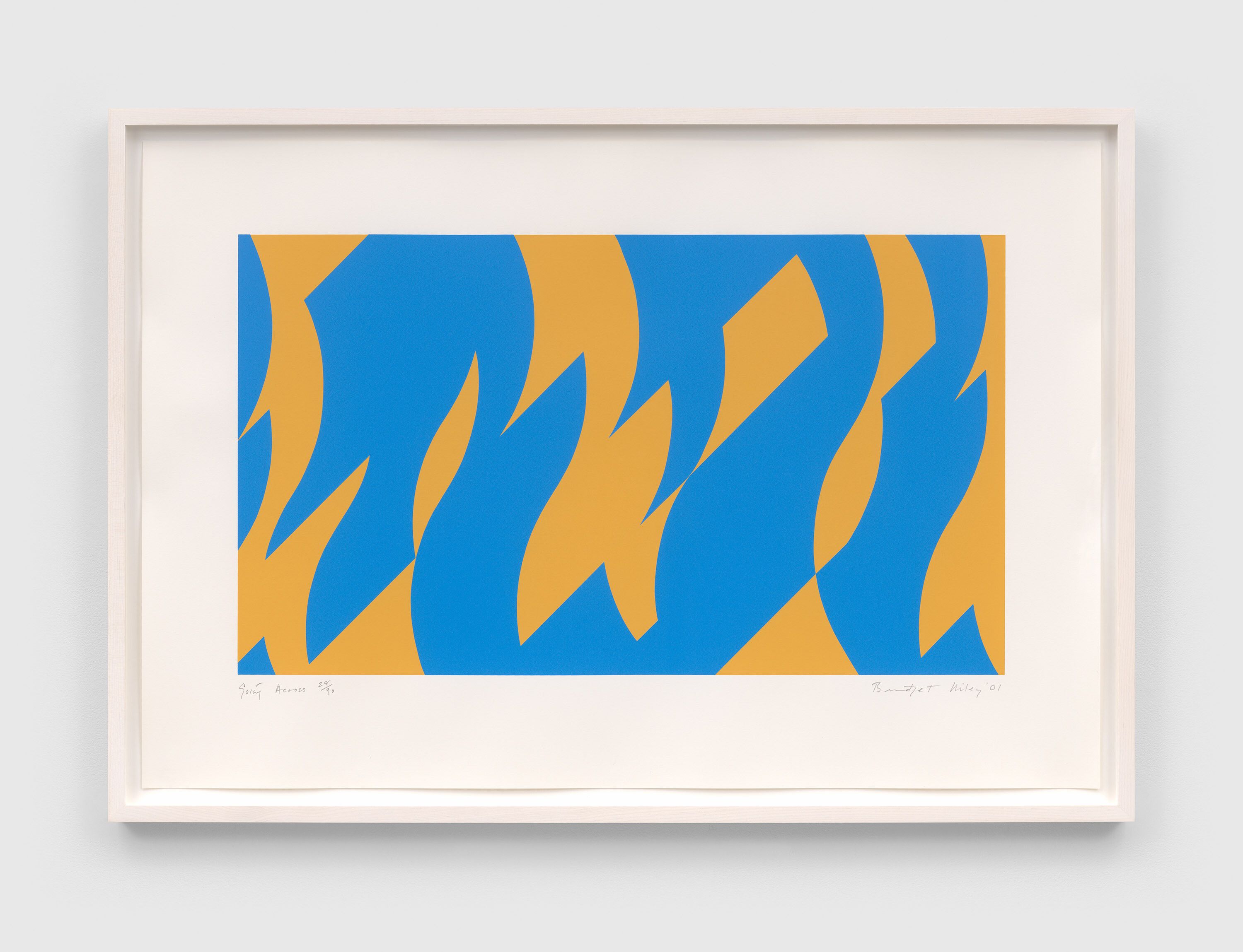A print by Bridget Riley, titled Going Across﻿, dated 2001.