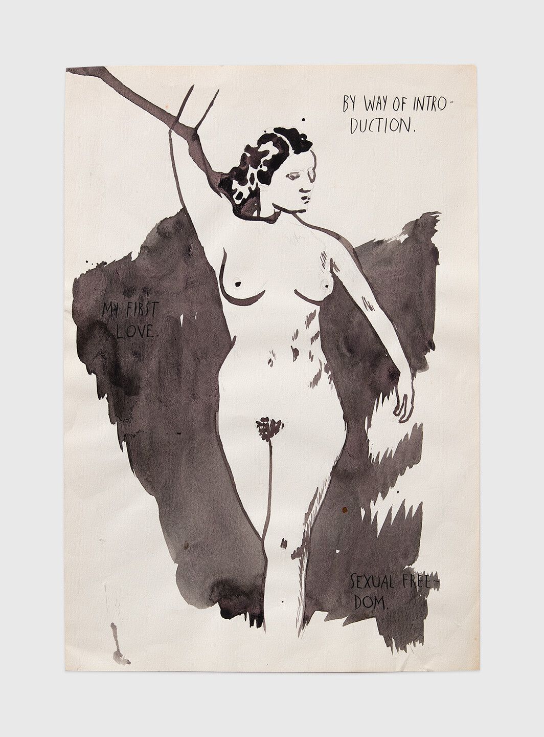An ink drawing by Raymond Pettibon titled No Title (By way of...), dated 1995