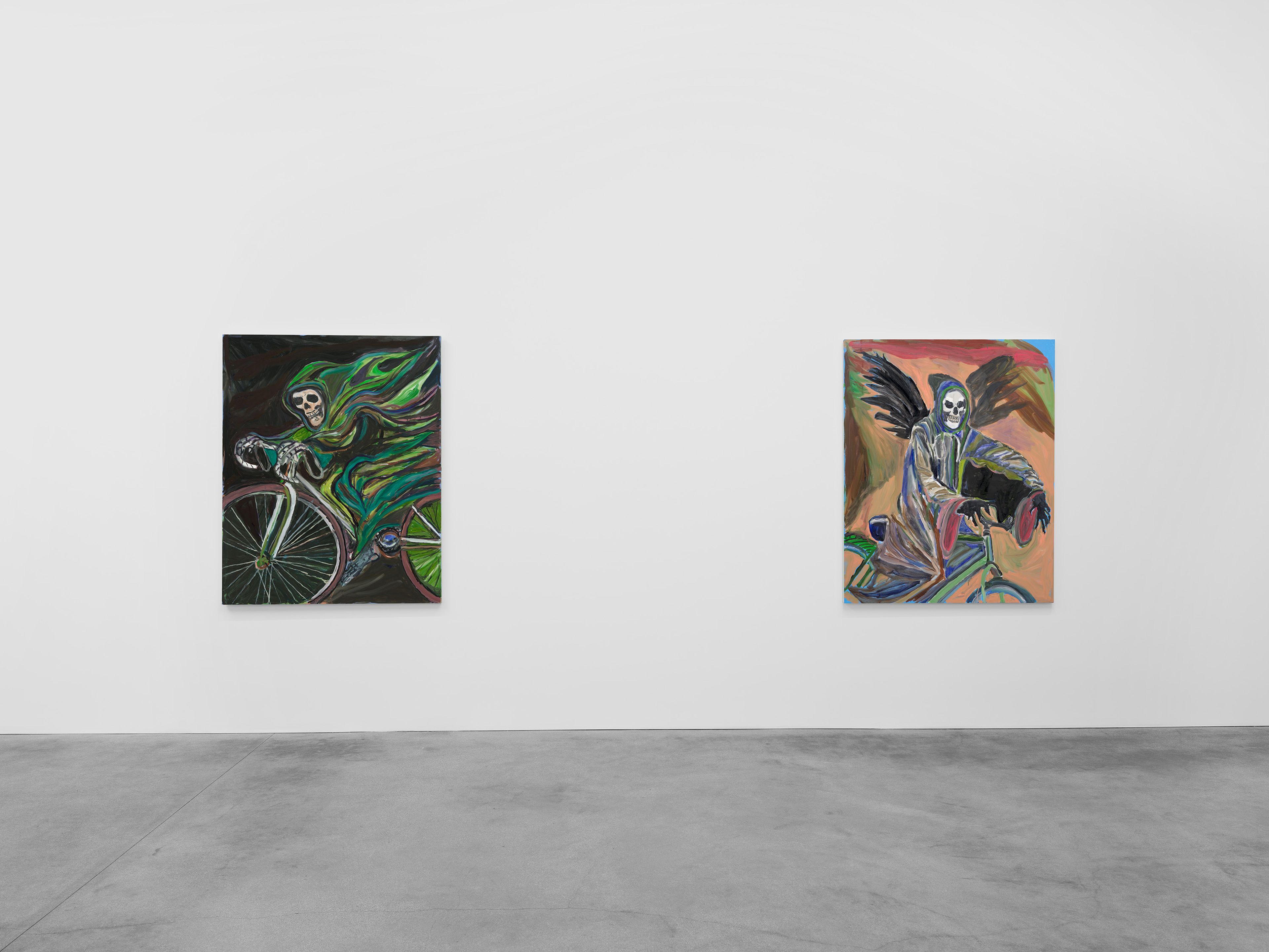 An installation view of the exhibition, Josh Smith: Destiny, at David Zwirner in Los Angeles, dated 2025.
