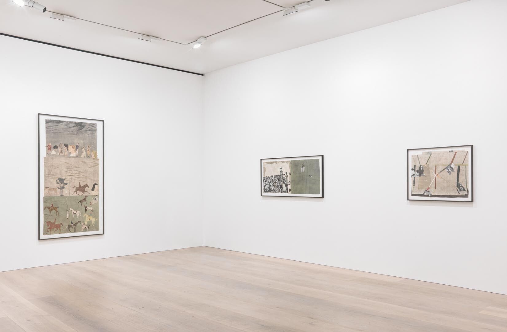 An installation view of the exhibition, Jockum Nordström: For the insects and the hounds at David Zwirner in London, dated 2014.