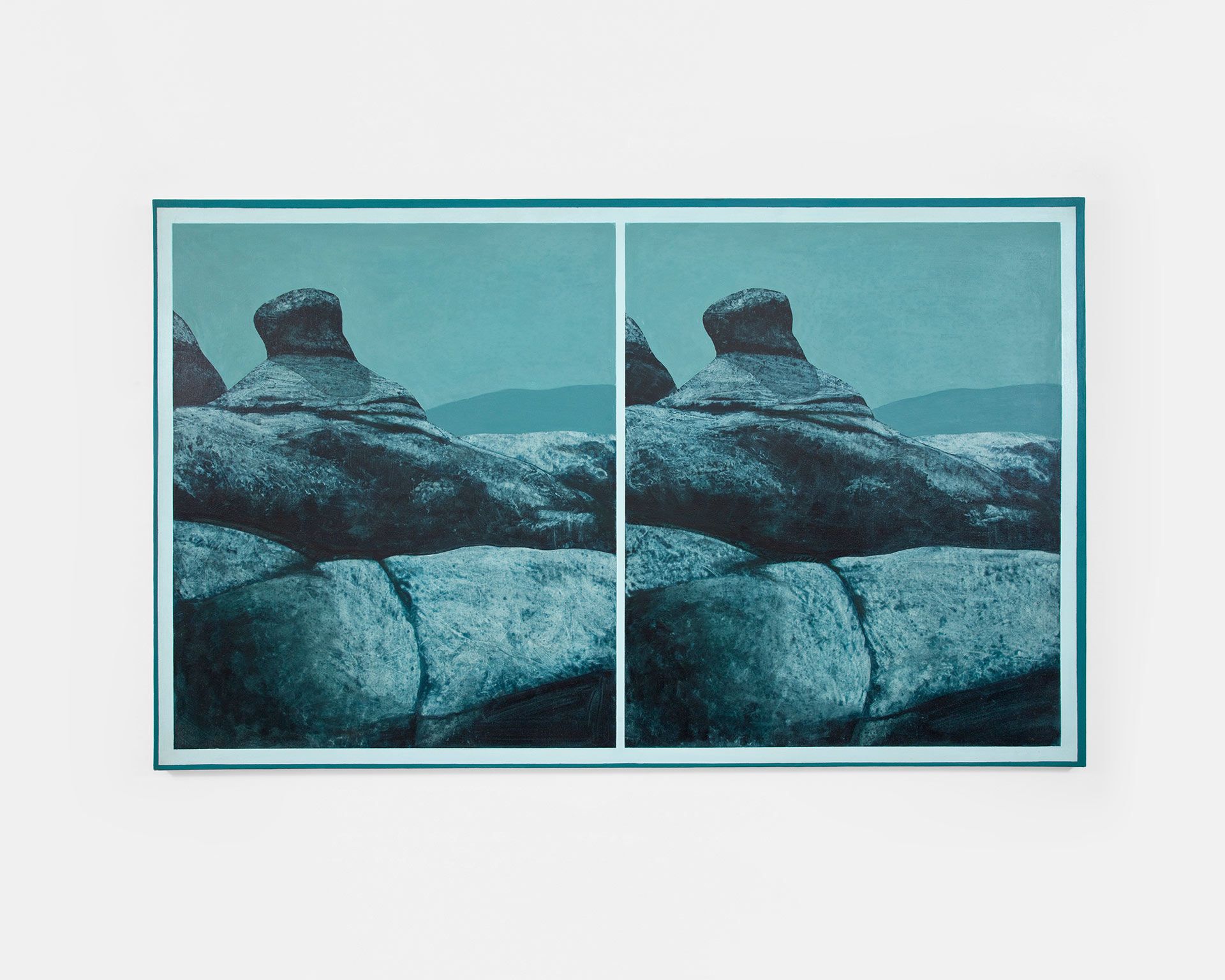 A painting by Llyn Foulkes, titled Nob Hill, dated 1964 to 1965.