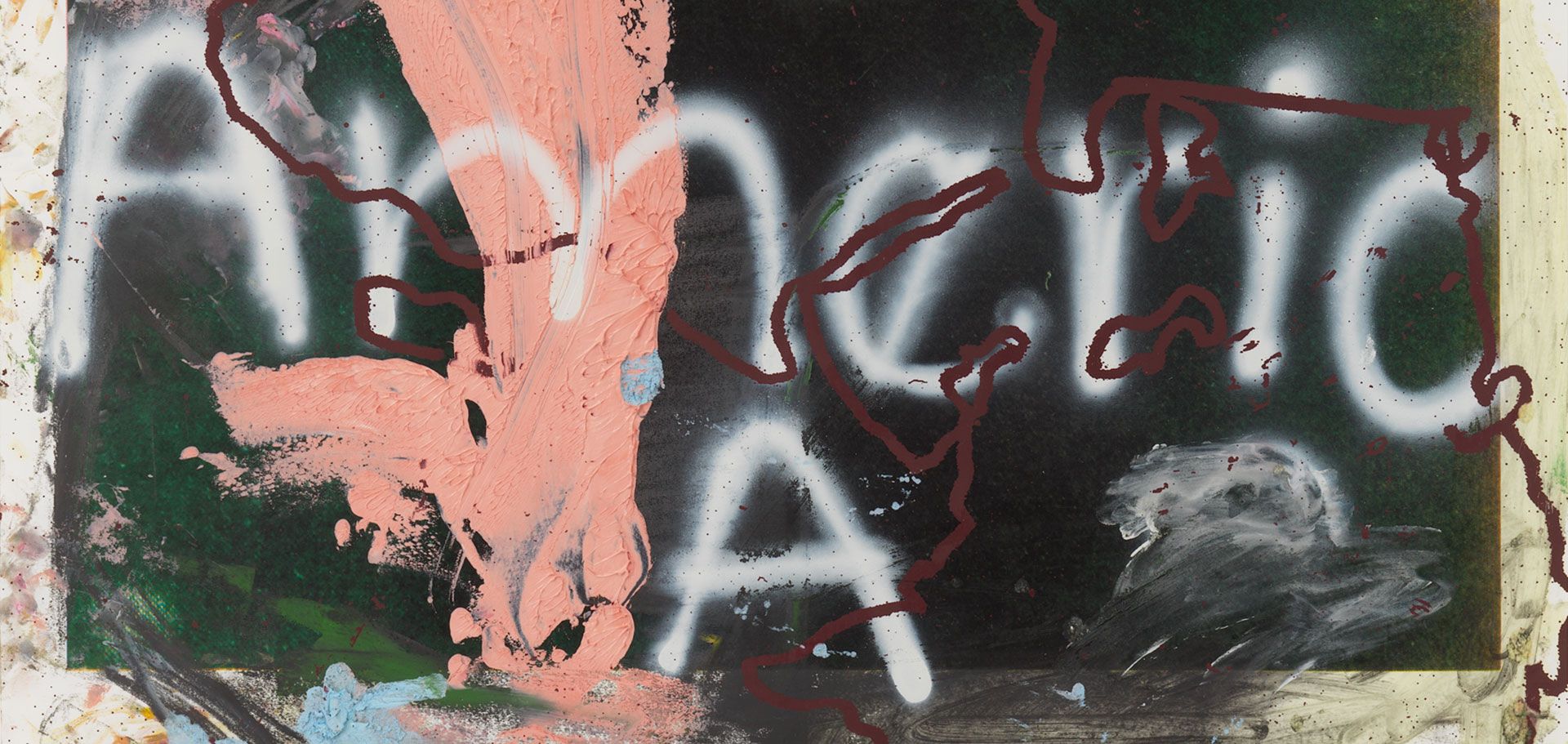 A detail from an artwork by Oscar Murillo, titled Manifestation of Loss, 15, dated 2017.