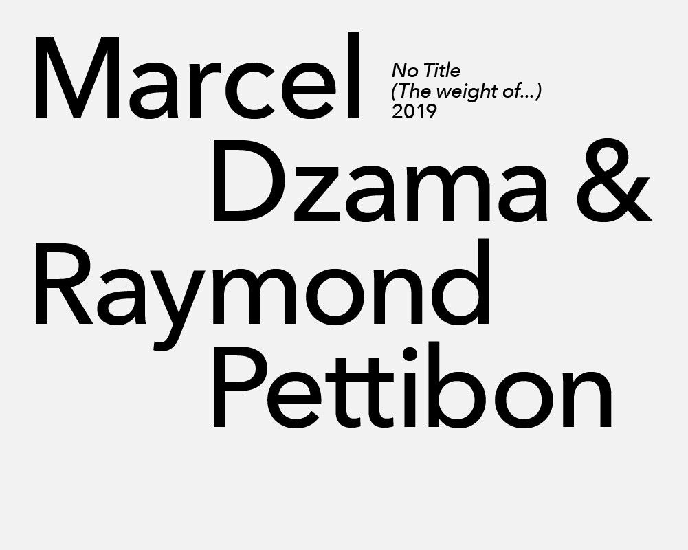 A graphic title card for artists Marcel Dzama and Raymond Pettibon