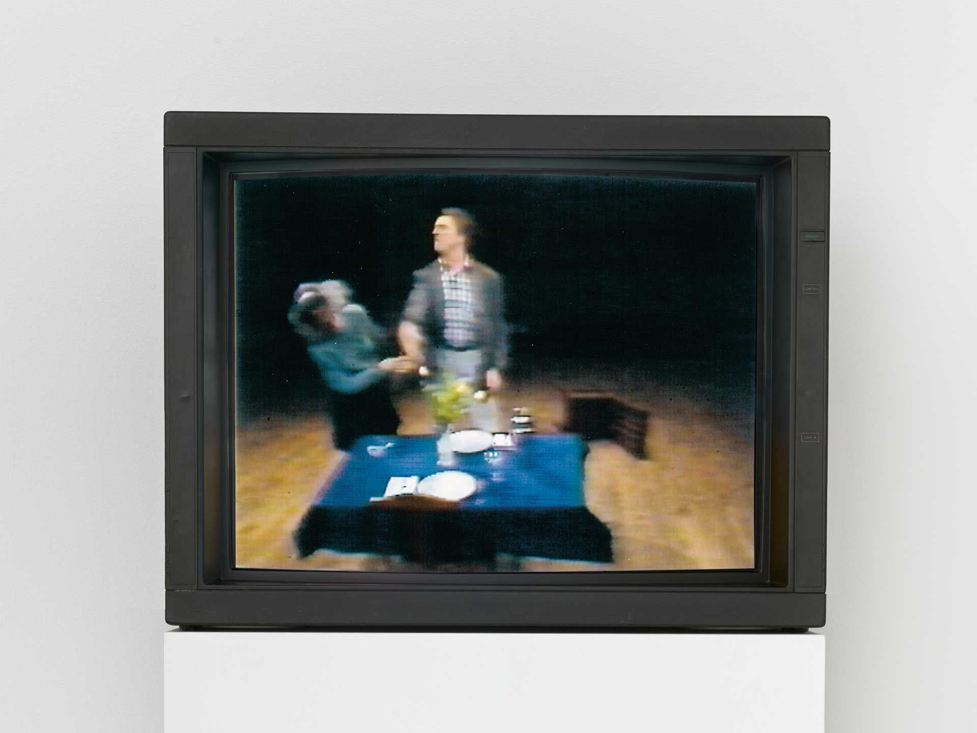 A video by Bruce Nauman titled Violent Incident (Man/Woman Segment), dated 1986