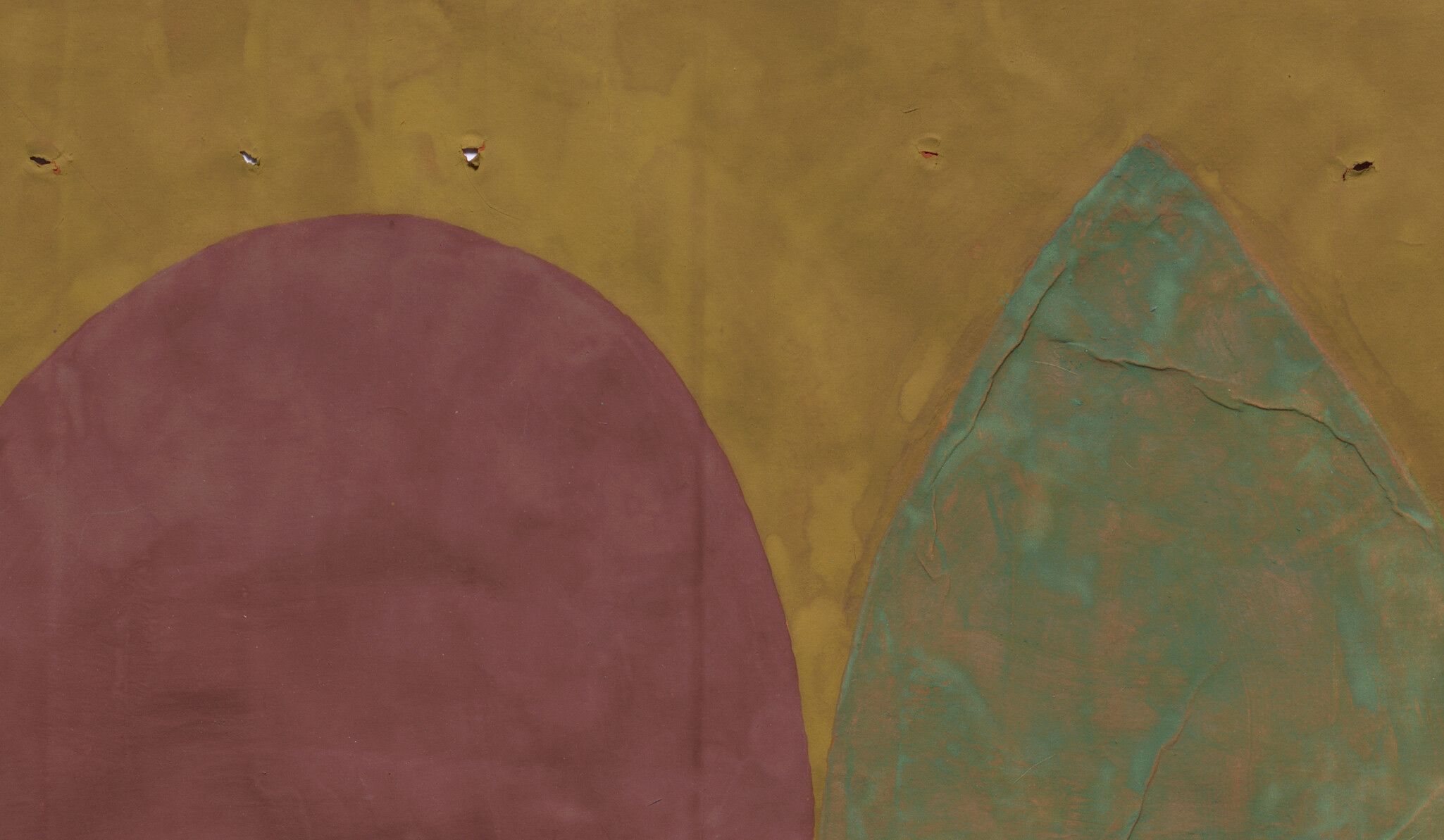 A detail of a painting by Suzan Frecon titled cathedral study with reverse curves, dated 2020