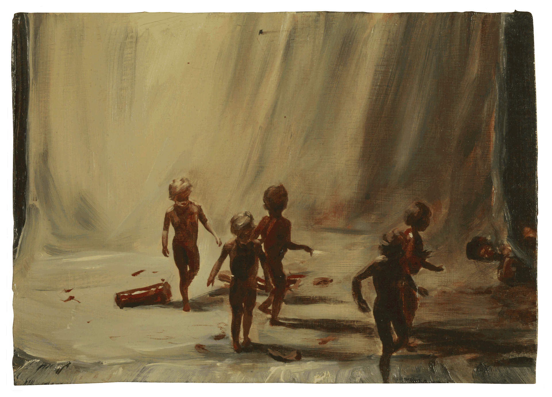 A painting by Michaël Borremans, titled Fire From the Sun, dated 2017.