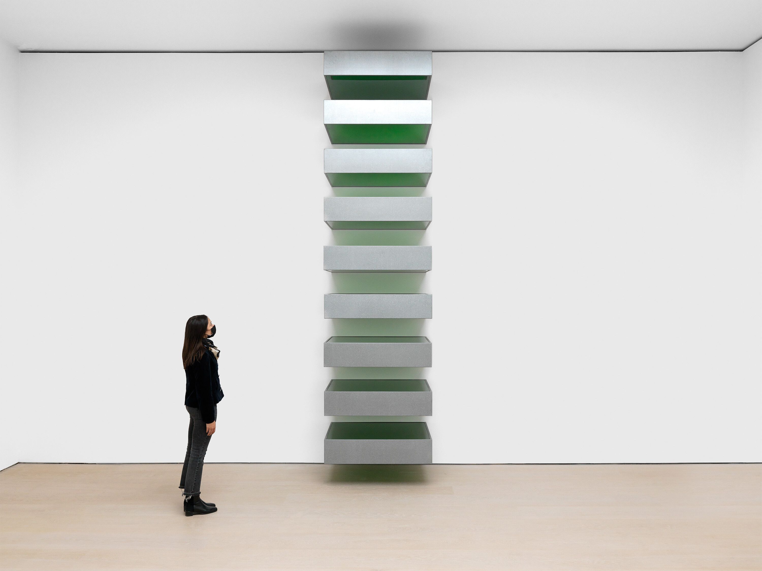 An untitled sculpture by Donald Judd, dated 1988.