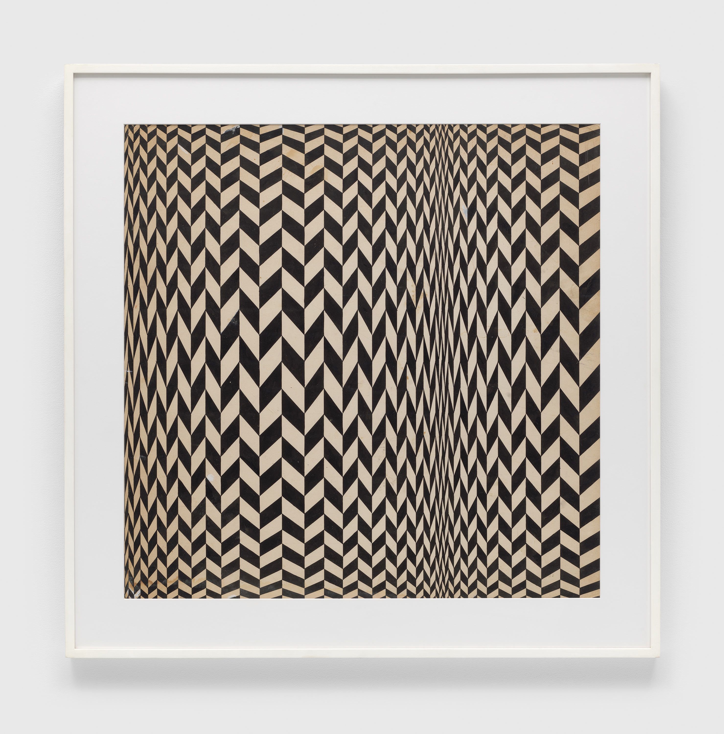 An ink and gouache on board artwork by Ruth Asawa, titled Untitled (SF.003, Undulating Parallelograms), circa 1951 to 1952.