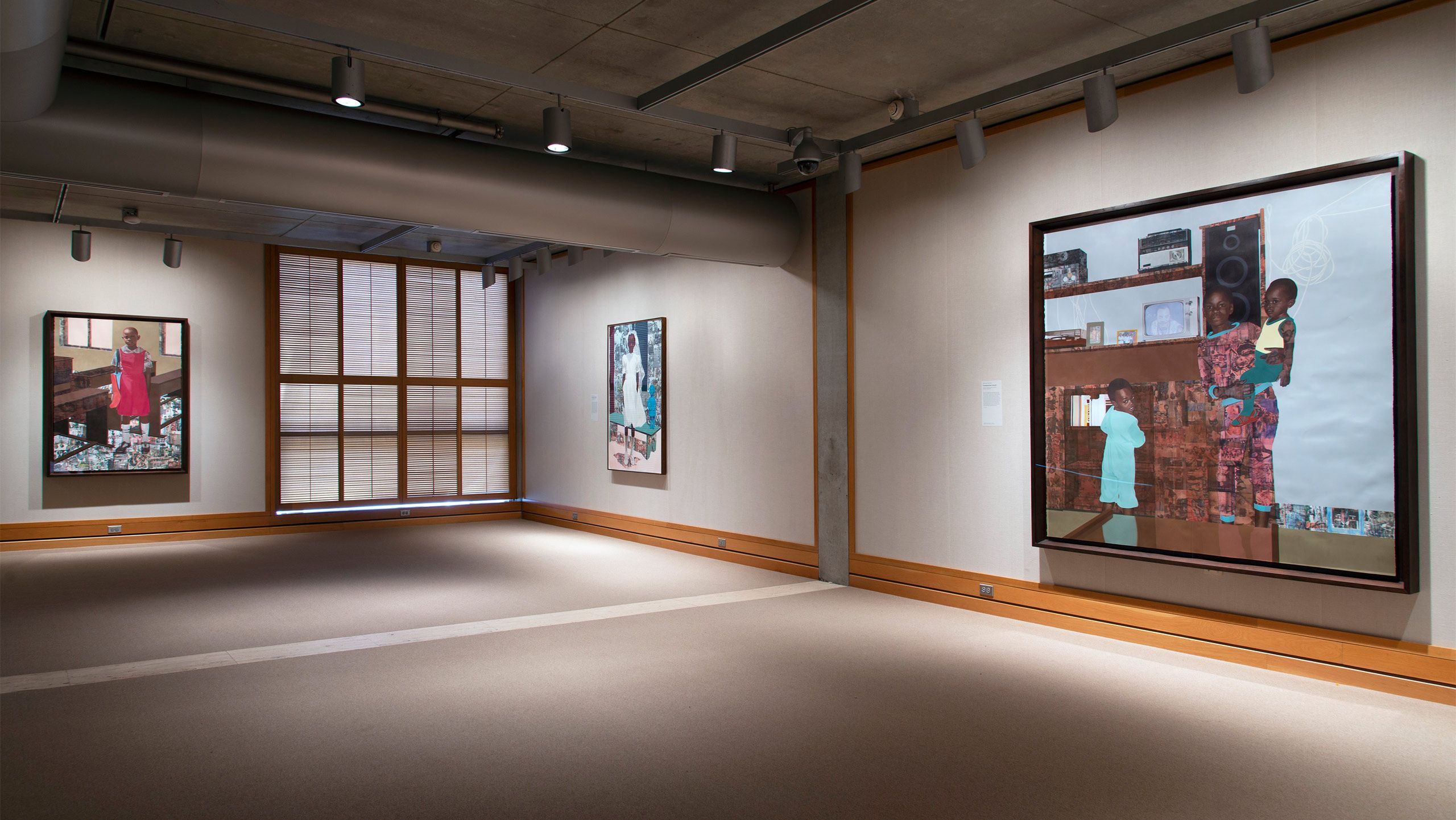 An Installation view, The Hilton Als Series: Njideka Akunyili Crosby, Yale Center for British Art, New Haven, dated 2022–2023