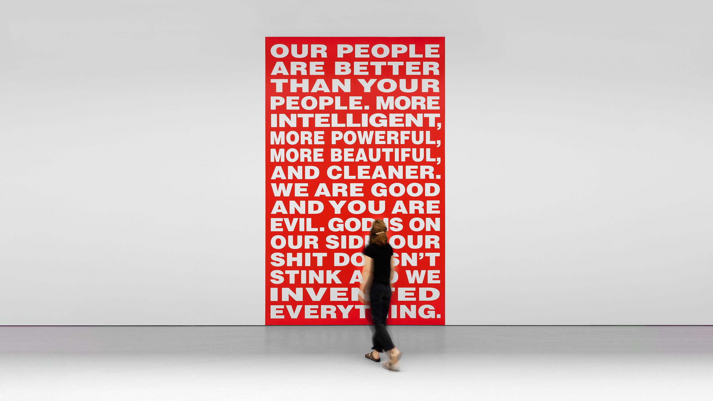 Installation view, Barbara Kruger, David Zwirner, New York, dated 2022
