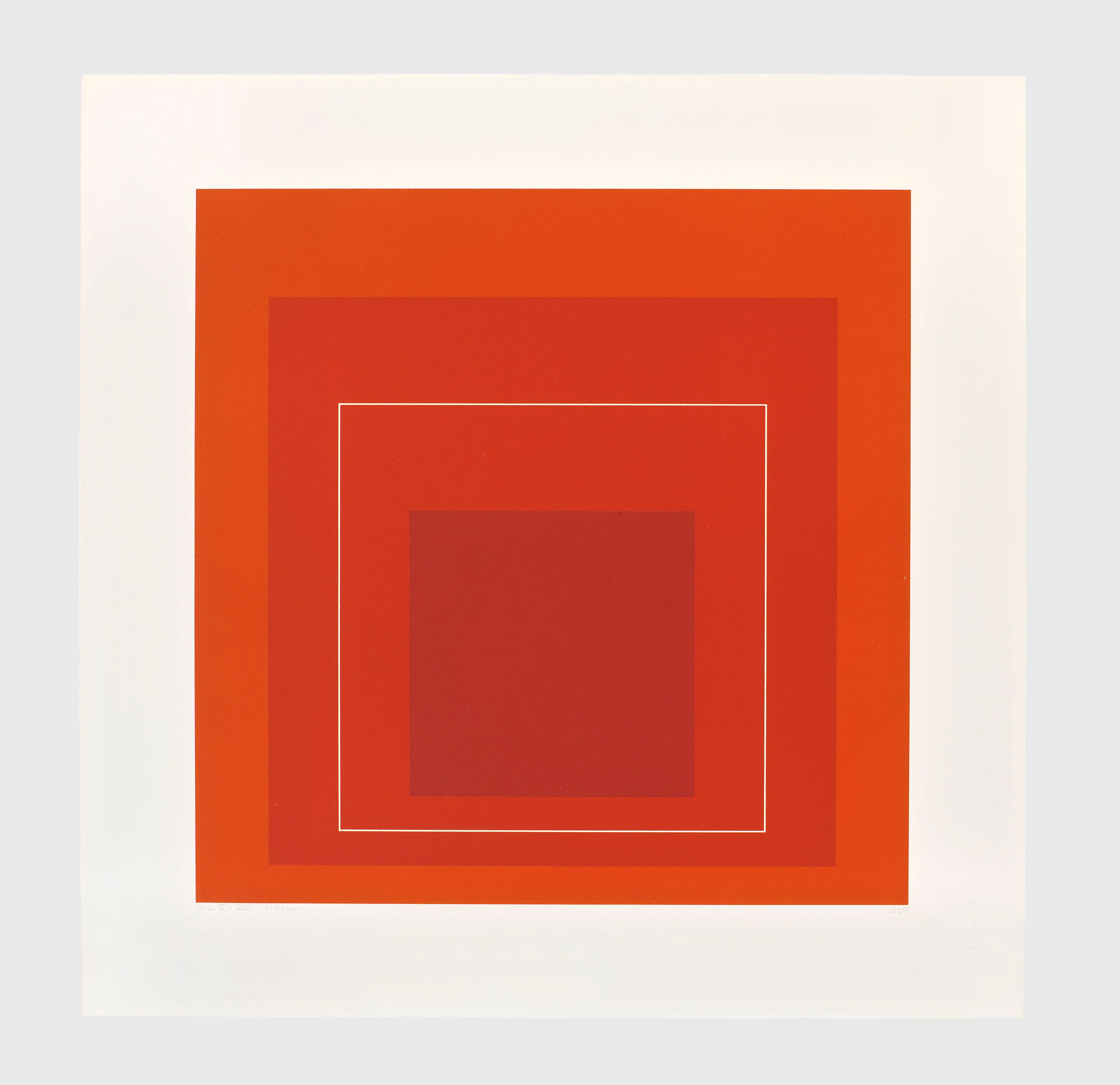 A print by Josef Albers, titled WLS XV, dated 1966.