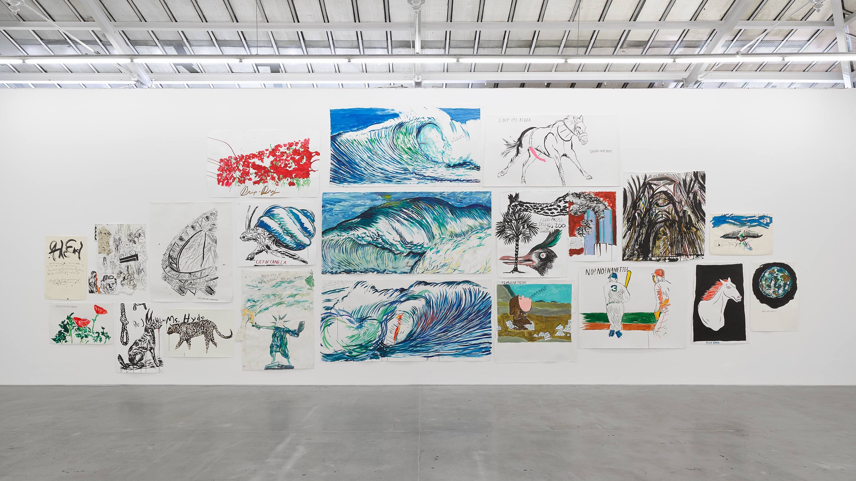Installation view, Raymond Pettibon: Frenchette, David Zwirner, Paris, 2019