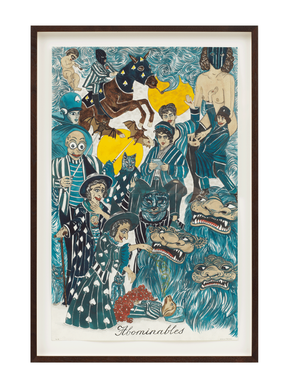 A work on paper by Marcel Dzama, titled The resurrection of the underdog, dated 2018.