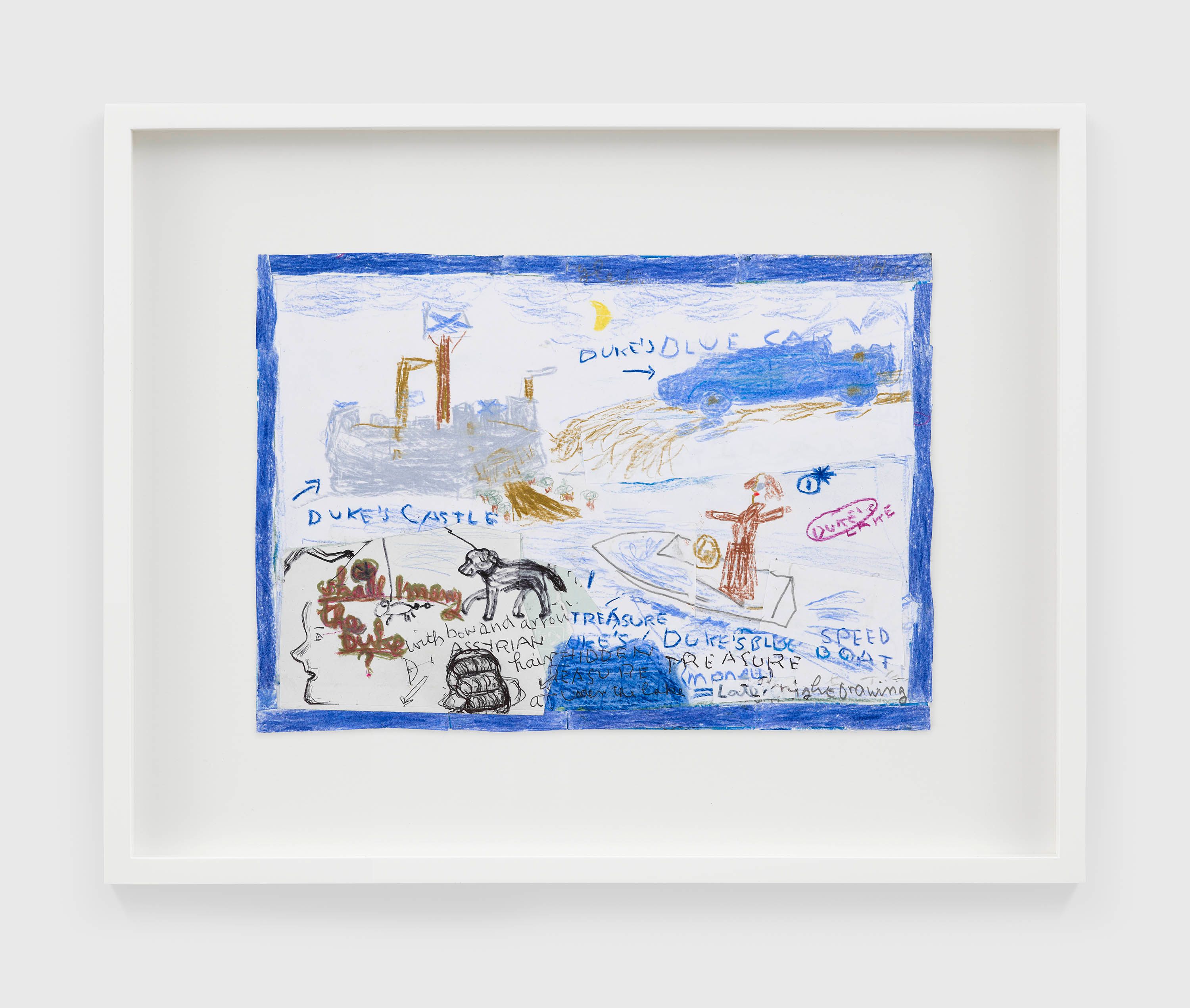 A work on paper by Rose Wylie, titled A Study for Cautionary Tales, (tele film notes), dated 2022.